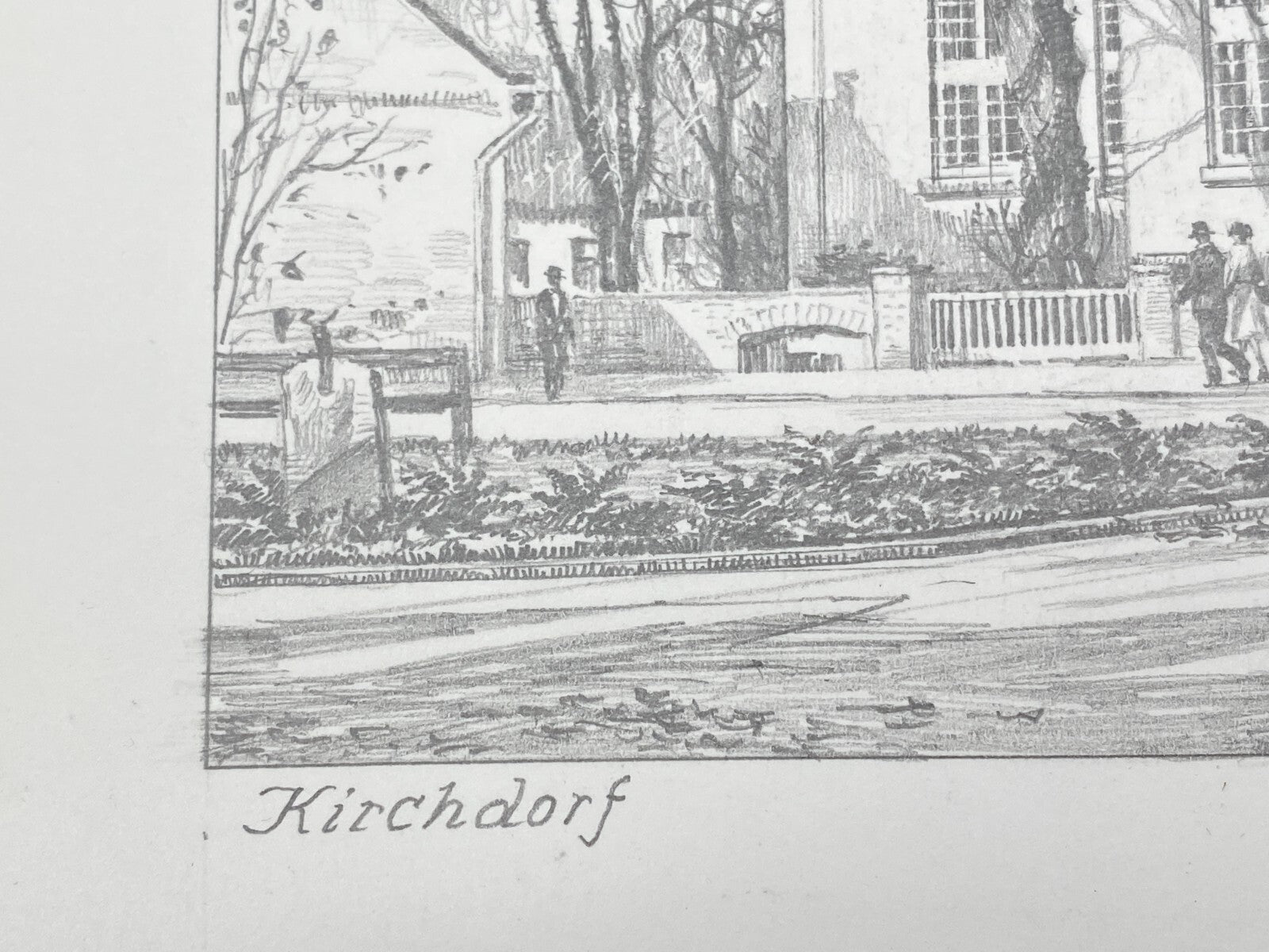 HEINZ WEHLISCH ZEICHNUNG SANKT NICOLAI KIRCHE KIRCHDORF HANDSIGNIERT