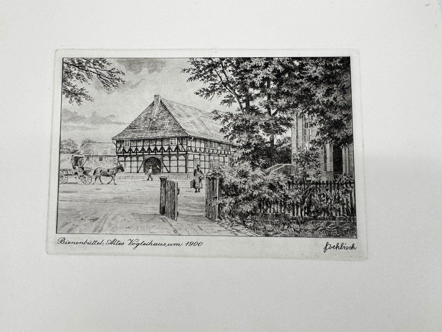 * HEINZ WEHLISCH ORIGINAL RADIERUNG BIENENBÜTTEL ALTES VOGTEIHAU