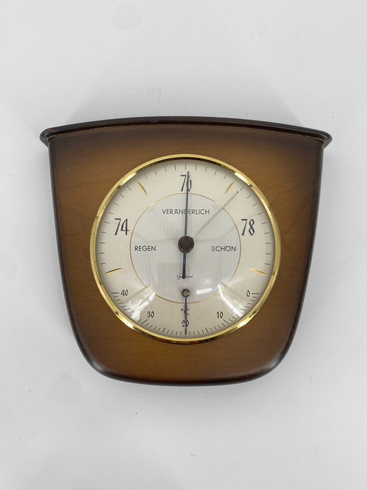 * WETTERSTATION 662 GISCHARD BAROMETER THERMOMETER HOLZ VINTAGE