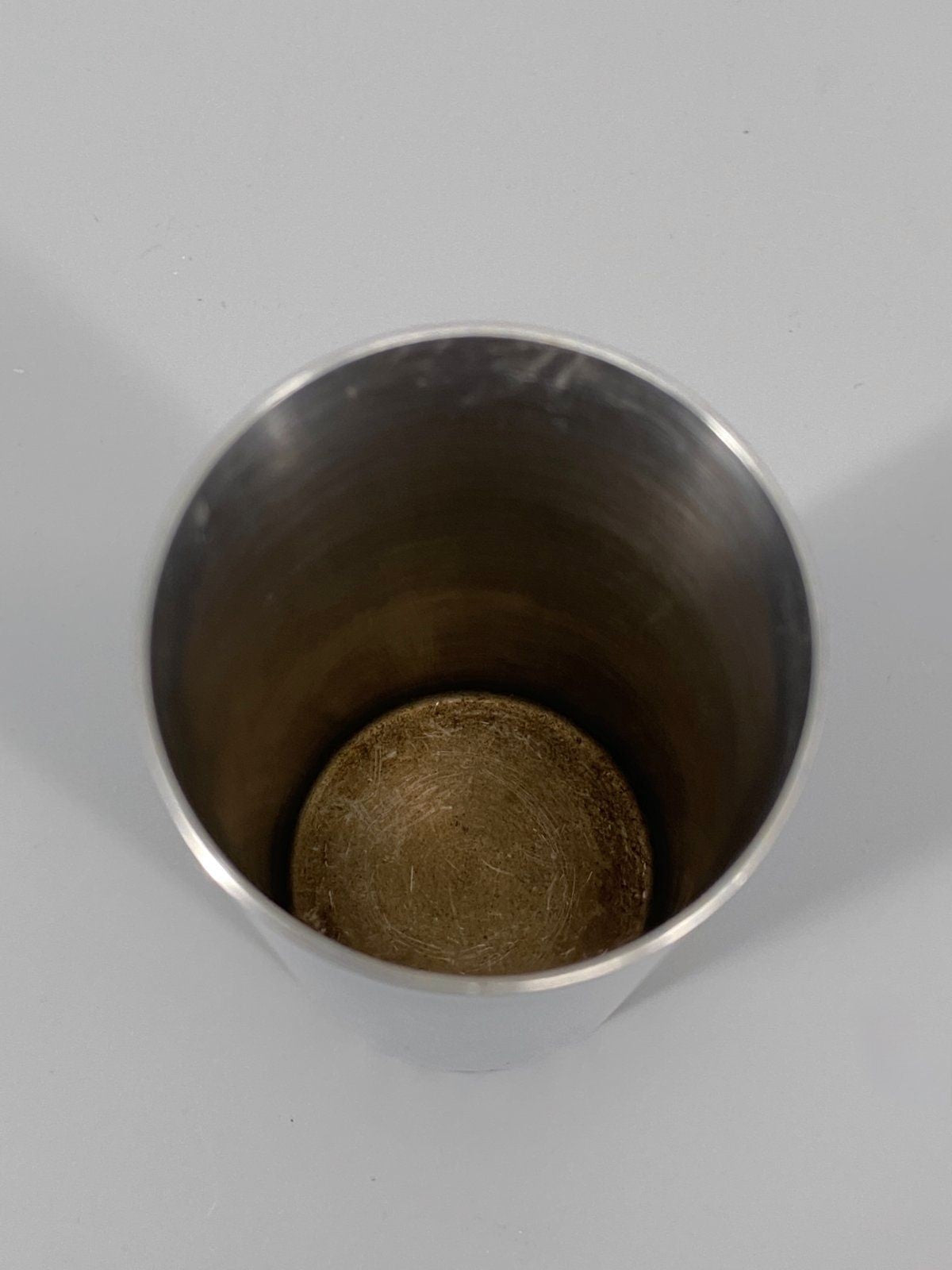 * KLEINE VASE BRUTALISTISCH STAHL STRUKTUR SCHMAL METALL 70er