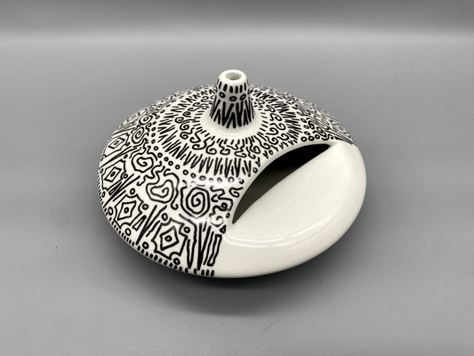 ALESSANDRO MENDINI KERAMIK VASE RÄUCHERSTÄBCHEN DECKELDOSE STARS 1994 KÜNSTLER