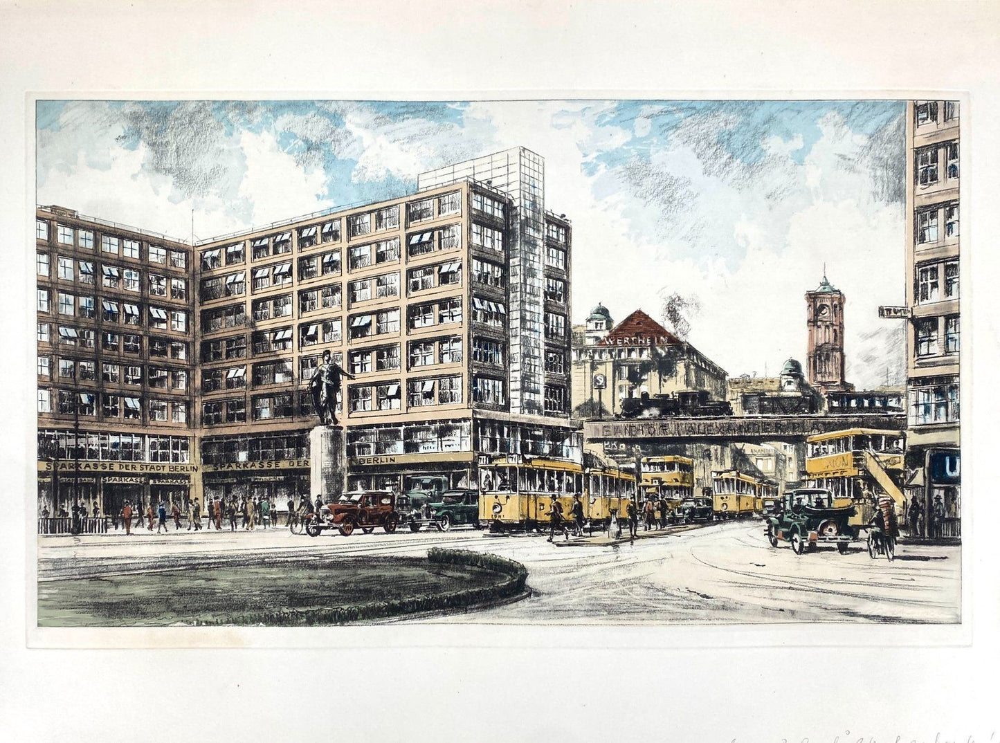 * GRAFIK LITHOGRAFIE HEINZ WEHLISCH BERLIN ALEXANDERPLATZ 1930