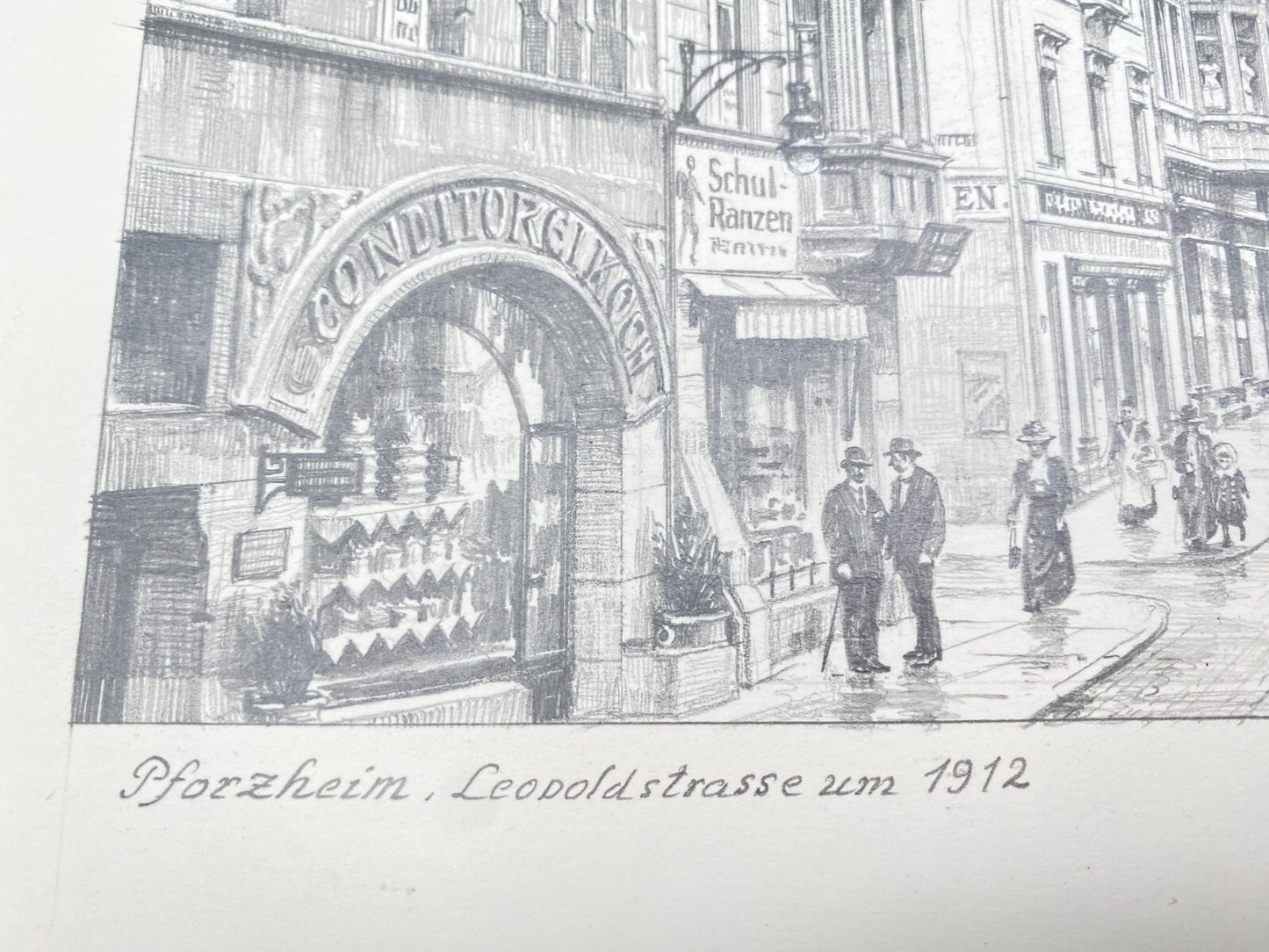 KÜNSTLER HEINZ WEHLISCH ZEICHNUNG PFORZHEIM LEOPOLDSTRASSE 1912 HANDSIGNIERT