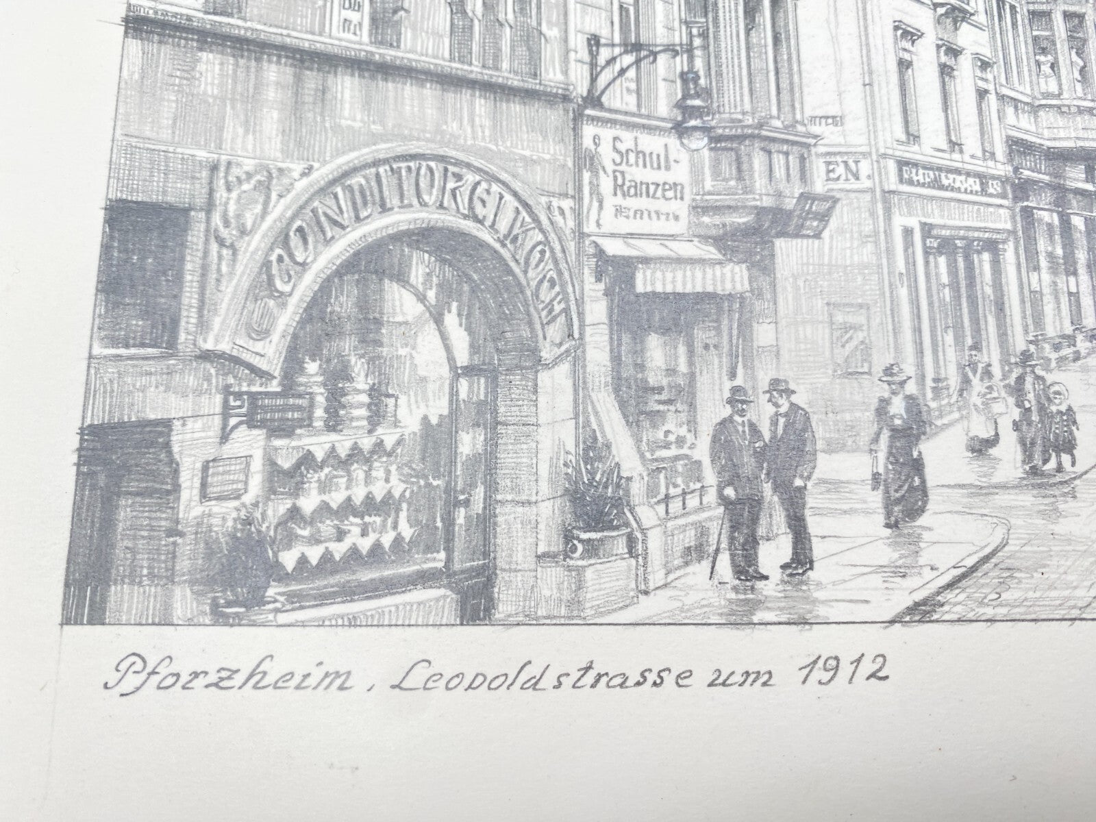 KÜNSTLER HEINZ WEHLISCH ZEICHNUNG PFORZHEIM LEOPOLDSTRASSE 1912 HANDSIGNIERT