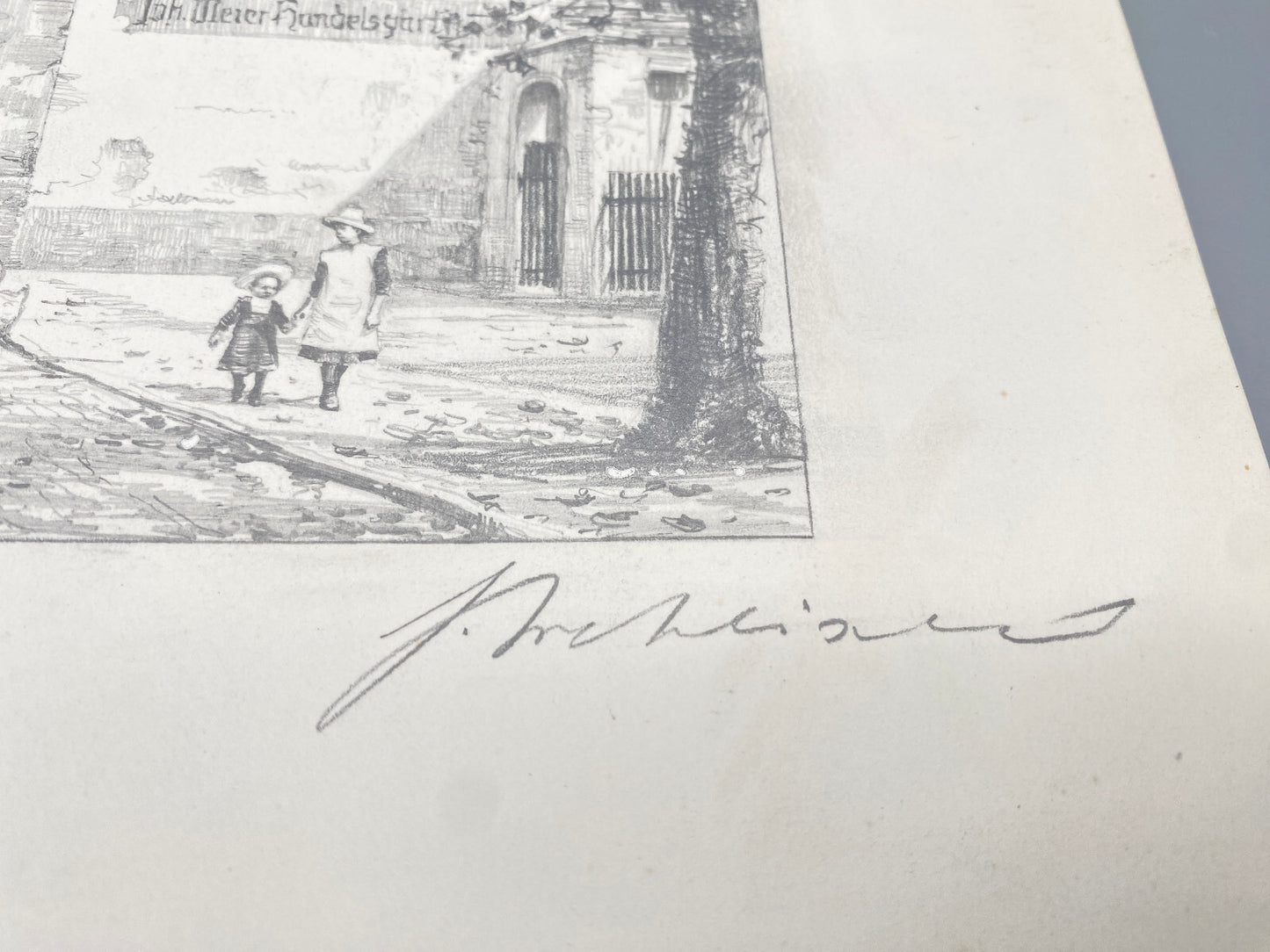 HEINZ WEHLISCH KÜNSTLER ORIGINAL ZEICHNUNG DURLACH BASELER TOR KARLSRUHE