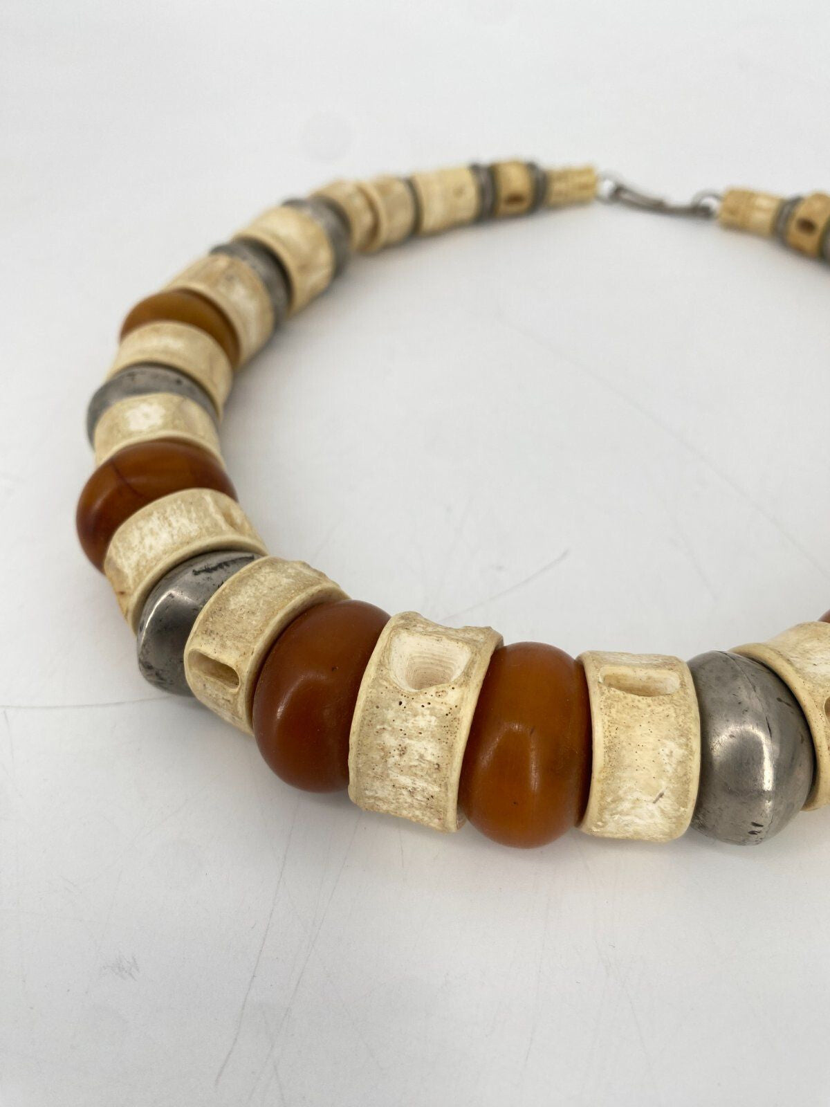 * KETTE COLLIER STATEMENT BERNSTEIN NATURMATERIAL METALL PERLEN