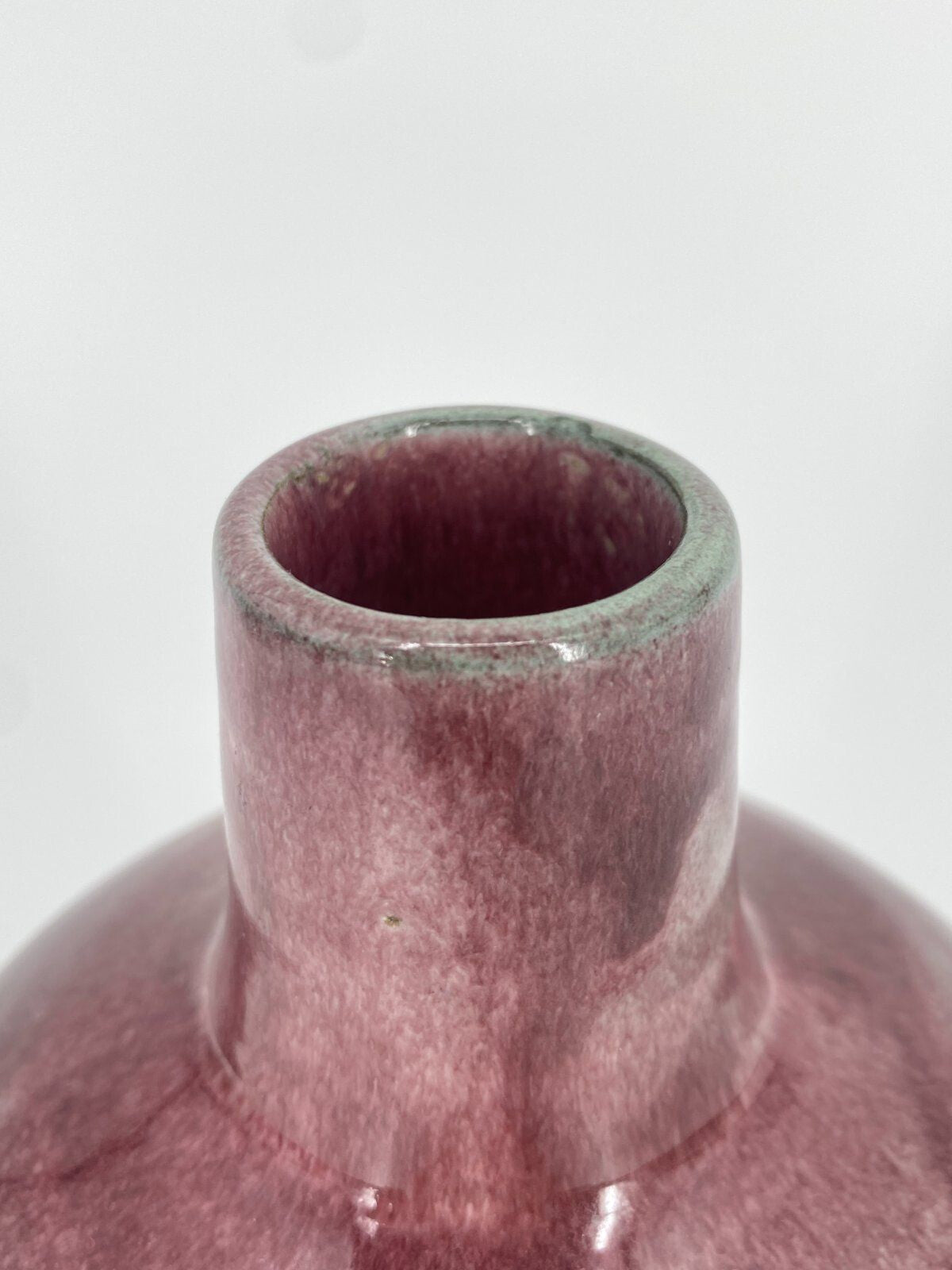 * STUDIOKERAMIK BAUCHIGE VASE WEINROT MINT VINTAGE 17,5CM MIDCENTURY