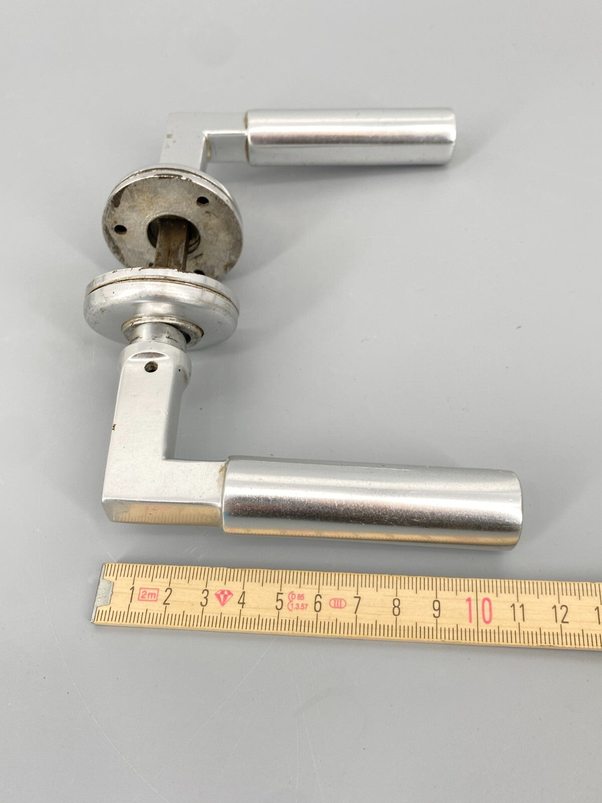 * 2 x TÜRGRIFF TÜRKLINKE DRÜCKER GARNITUR BAUHAUS ALUGUSS ALU VINTAGE
