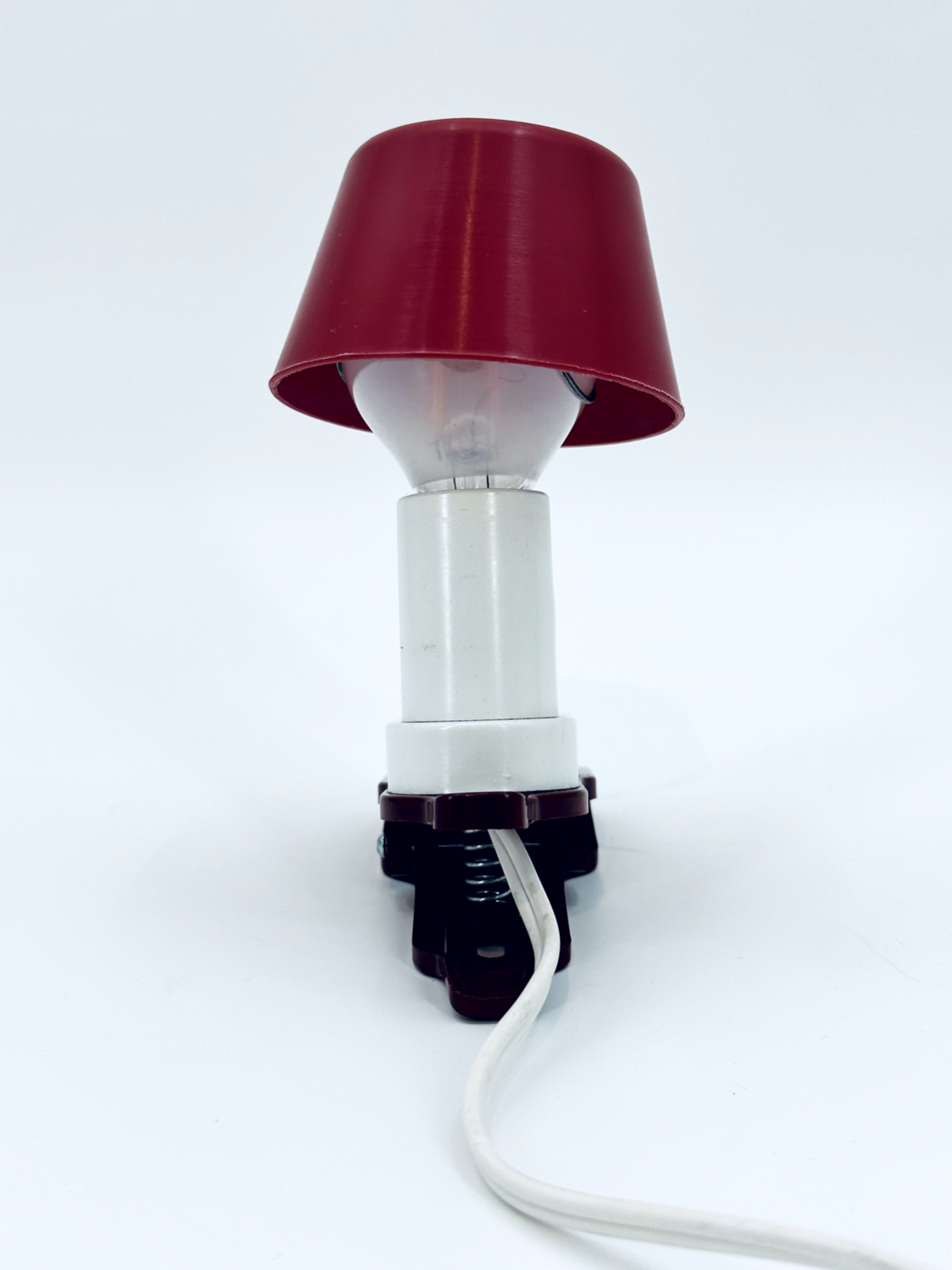 * KLEMMLEUCHTE SCHREIBTISCH LAMPE MUSHROOM ROT 1980er