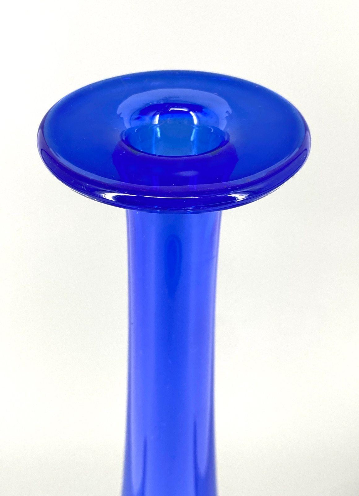 *GLASVASE MURANOGLAS VINTAGE LÄNGLICH 45CM AZURBLAU SPEKTAKULÄR