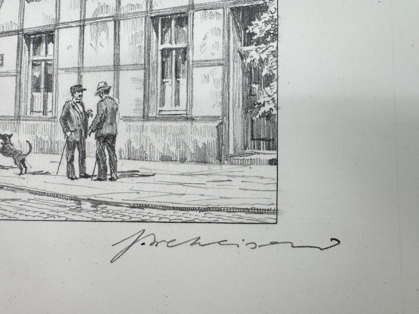 * HEINZ WEHLISCH ZEICHNUNG MARL LOERSTRAßE GELSENKIRCHEN SIGNIERT