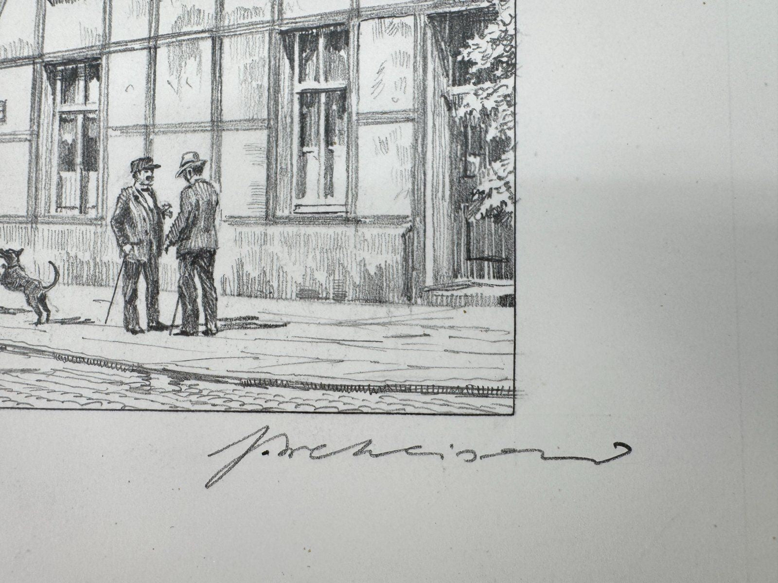 * HEINZ WEHLISCH ZEICHNUNG MARL LOERSTRAßE GELSENKIRCHEN SIGNIERT