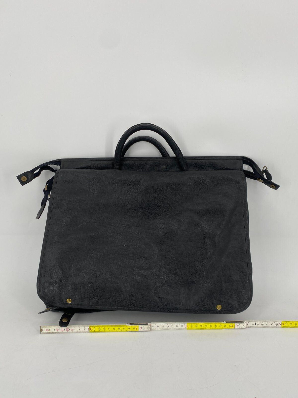 * VINTAGE IL BISONTE ECHT LEDER TASCHE SCHWARZ ITALY DESIGN