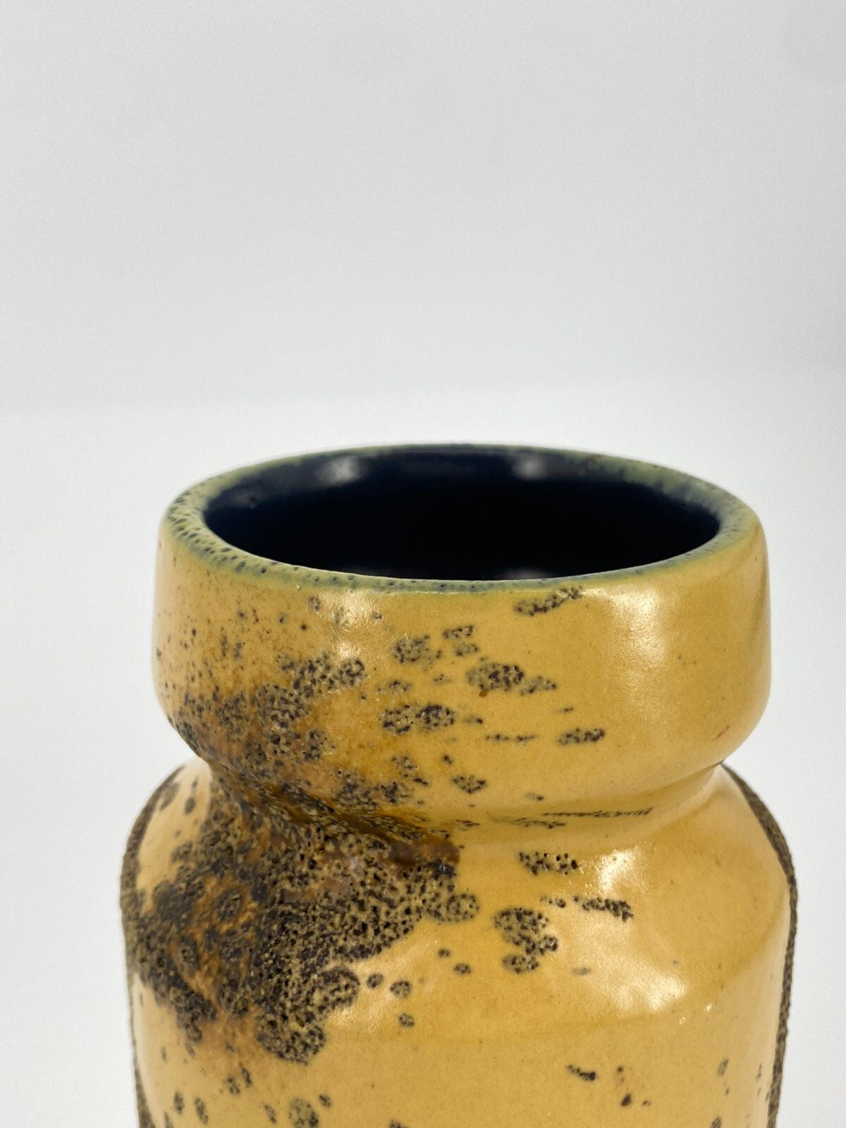 *HALDENSLEBEN STUDIOKERAMIK VASE 304IC FAT LAVA GELB VINTAGE 60ER
