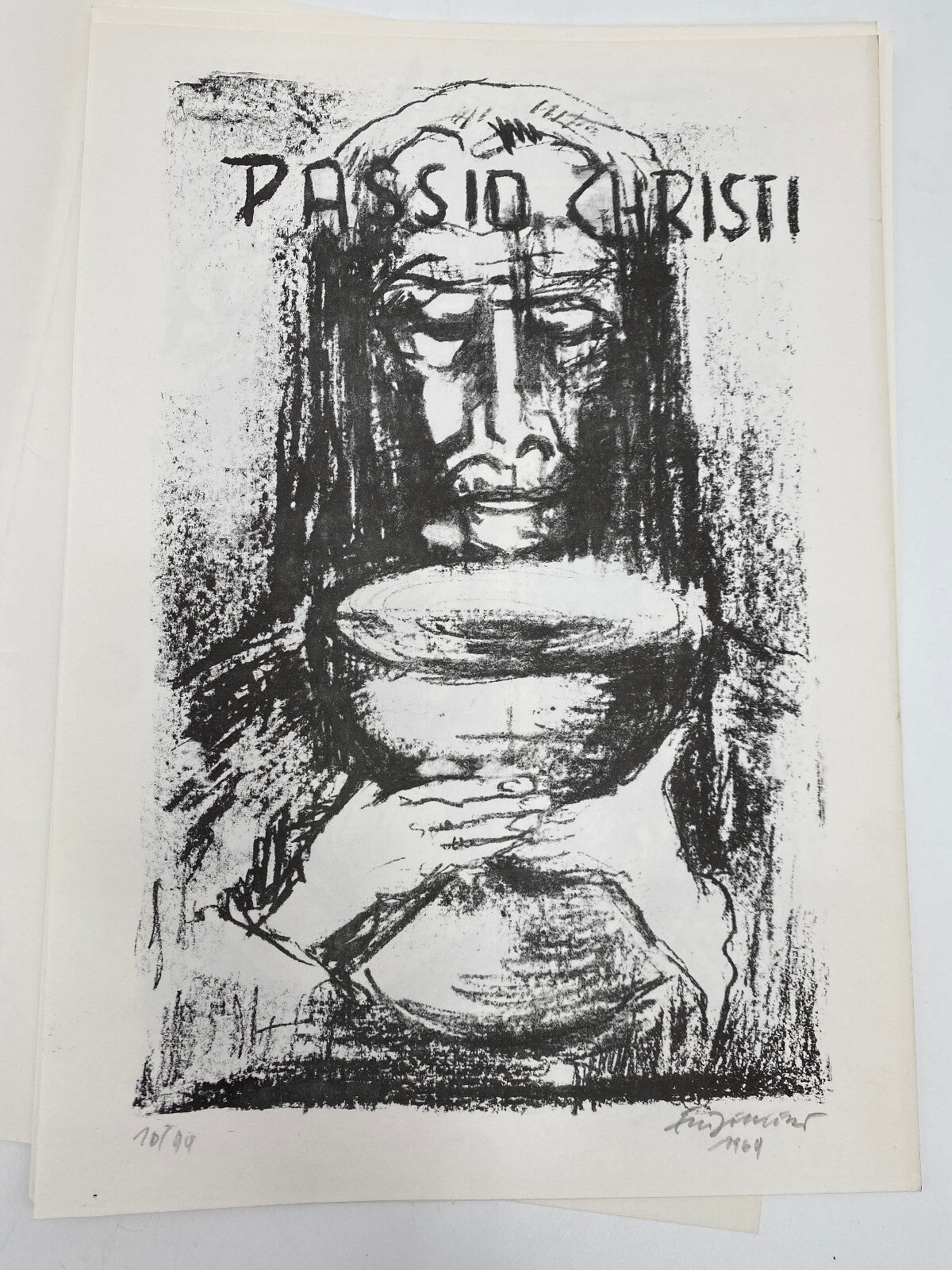 *PASSION CHRISTI ZEICHNUNG MAPPE 10 STÜCK AUFLAGE SIGNIERT 1964 EXPRESSIONISTISC