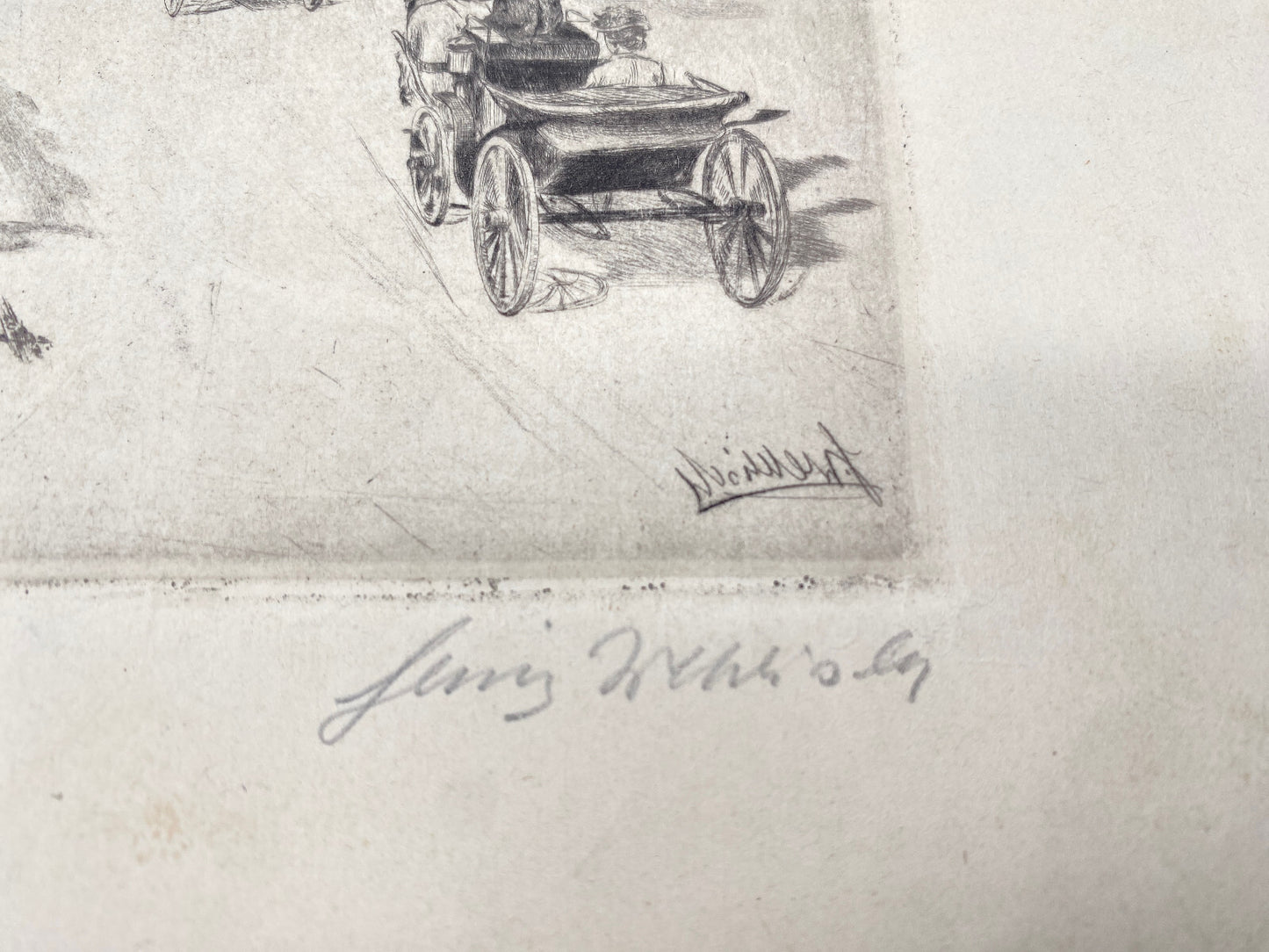 HEINZ WEHLISCH BERLIN FRIEDRICHSTRAßE UM 1901 ORIGINAL RADIERUNG HANDSIGNIERT