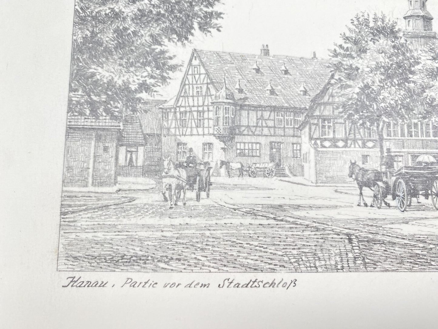 DEUTSCHER KÜNSTLER HEINZ WEHLISCH ZEICHNUNG HANAU STADSCHLOSS HANDSIGNIERT 1905