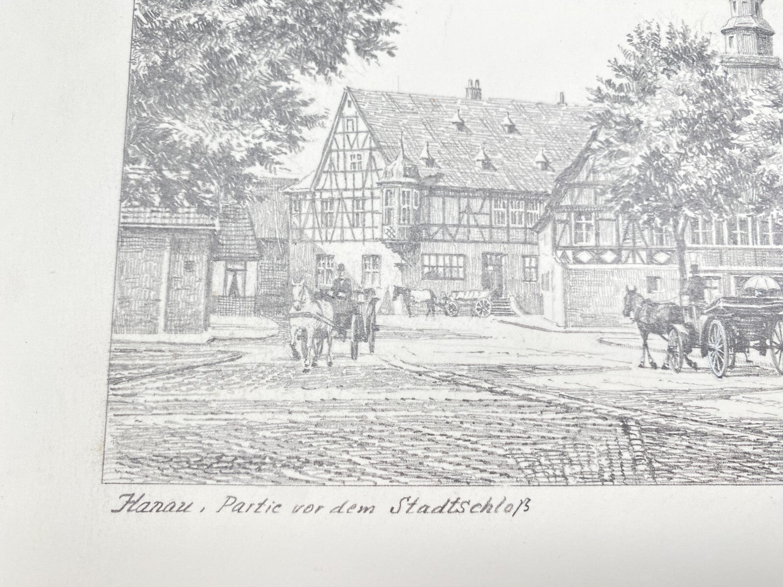 DEUTSCHER KÜNSTLER HEINZ WEHLISCH ZEICHNUNG HANAU STADSCHLOSS HANDSIGNIERT 1905