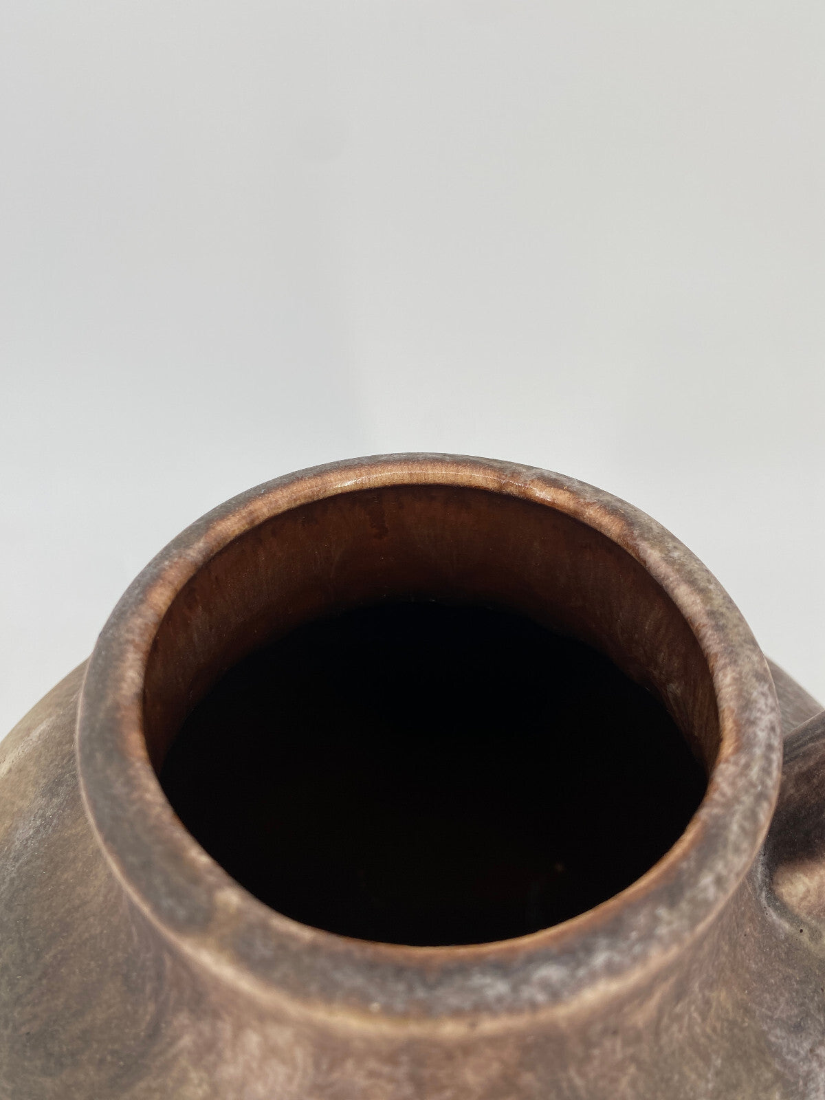 * VASE KERAMIK RUSCHA ART BRAUN BEIGE MARMORIERT SAMT OBERFLÄCHE
