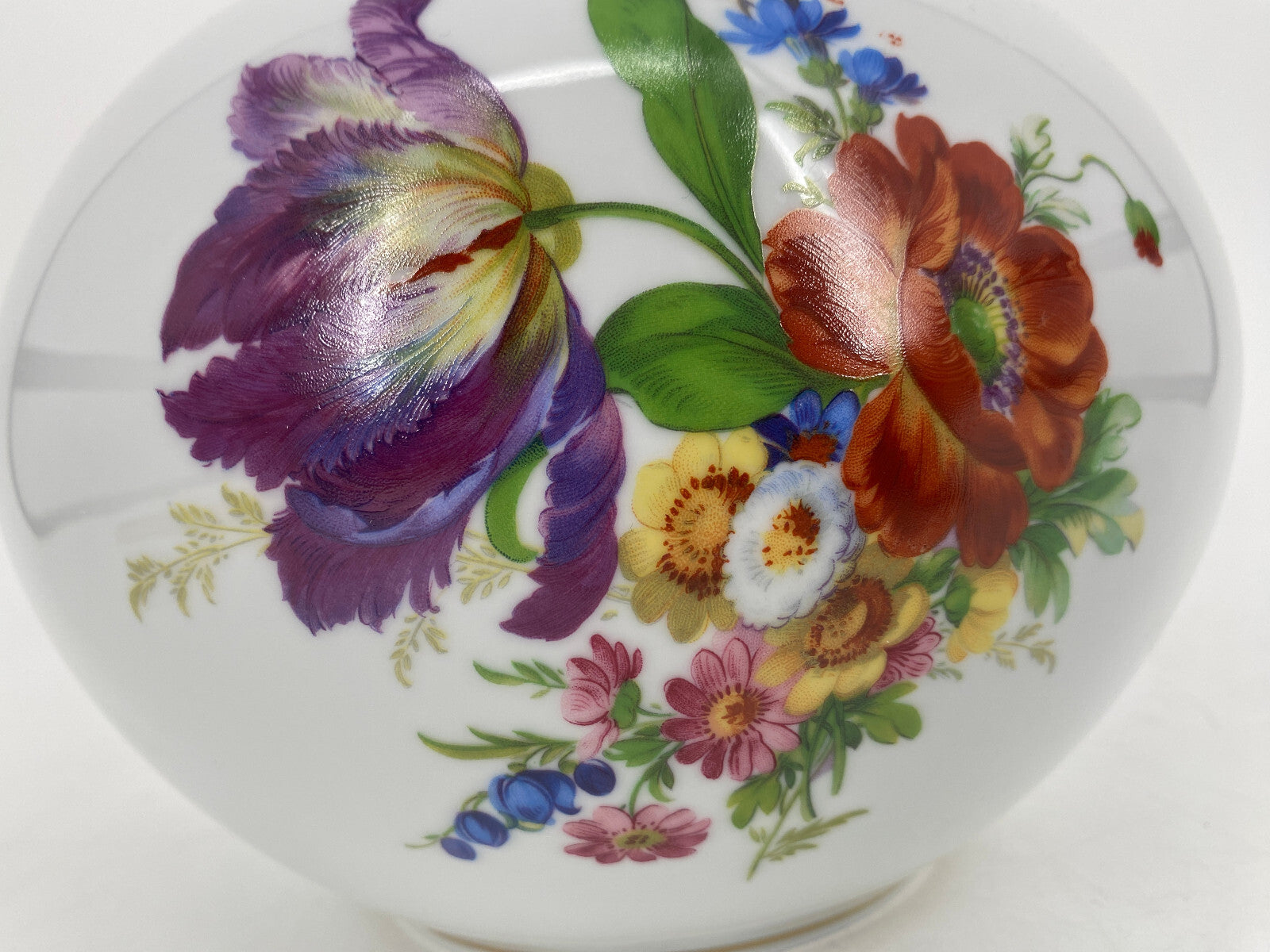 * ANNABURG PORZELLAN BLUME VASE STREUBLUMEN BLUMENSTRAUß BEMALT GODRAND