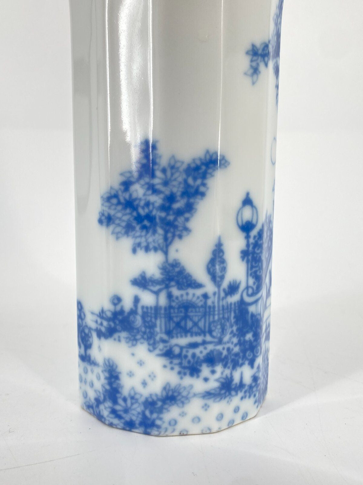 * ROSENTHAL POLYGON SERENADE VASE BJÖRN WIINBLAD WEIß BLAU 15CM