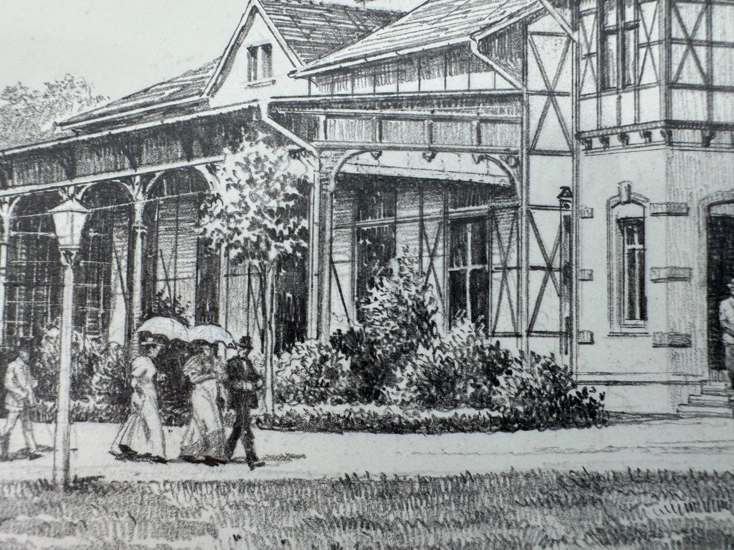 * HEINZ WEHLISCH ZEICHNUNG LIPPSTADT WALDSCHLÖSSCHEN ANSICHT SIGNIERT