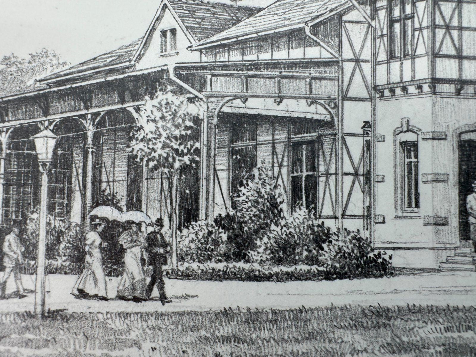 * HEINZ WEHLISCH ZEICHNUNG LIPPSTADT WALDSCHLÖSSCHEN ANSICHT SIGNIERT