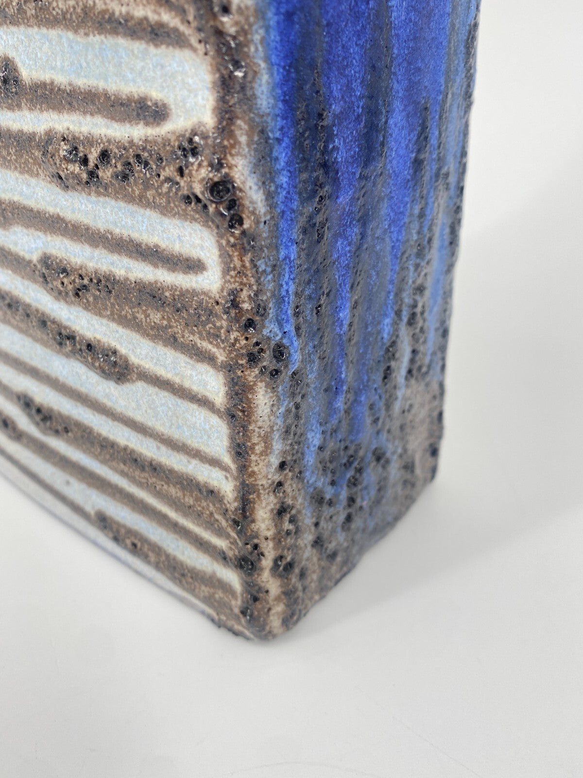 * SCHEURICH FAT LAVA VASE BLAU MID CENTURY 70ER STUDIOKERAMIK 30CM