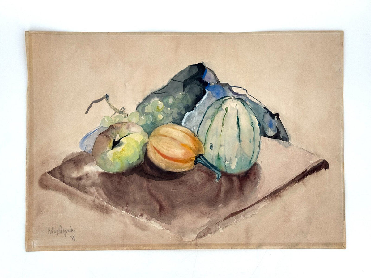*GEMÄLDE STILLEBEN FRUCHT MELONE HELENA GEESE SIGNIERT 1934
