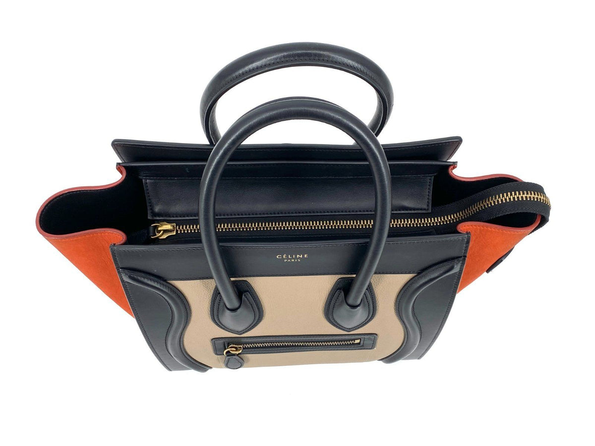 * HANDTASCHE CÉLINE LUGGAGE MICRO SHOPPER LEDER TRICOLOR ITALY ORIGINAL