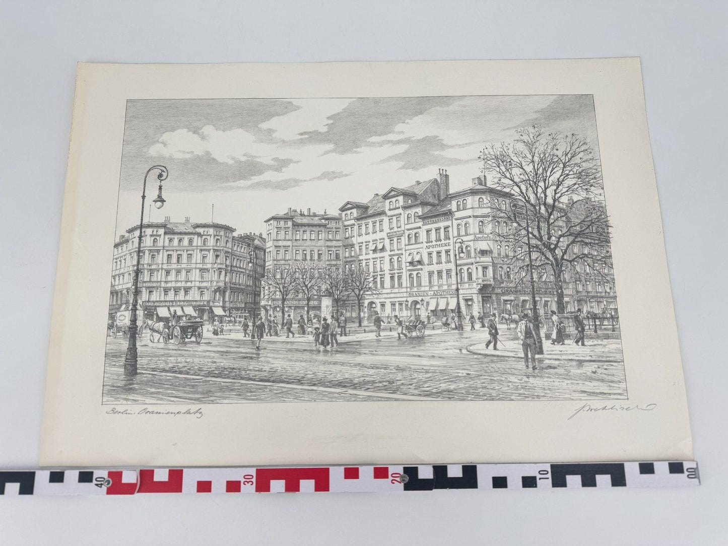* HEINZ WEHLISCH ZEICHNUNG ORANIENPLATZ BERLIN UM 1912 ANSICHT