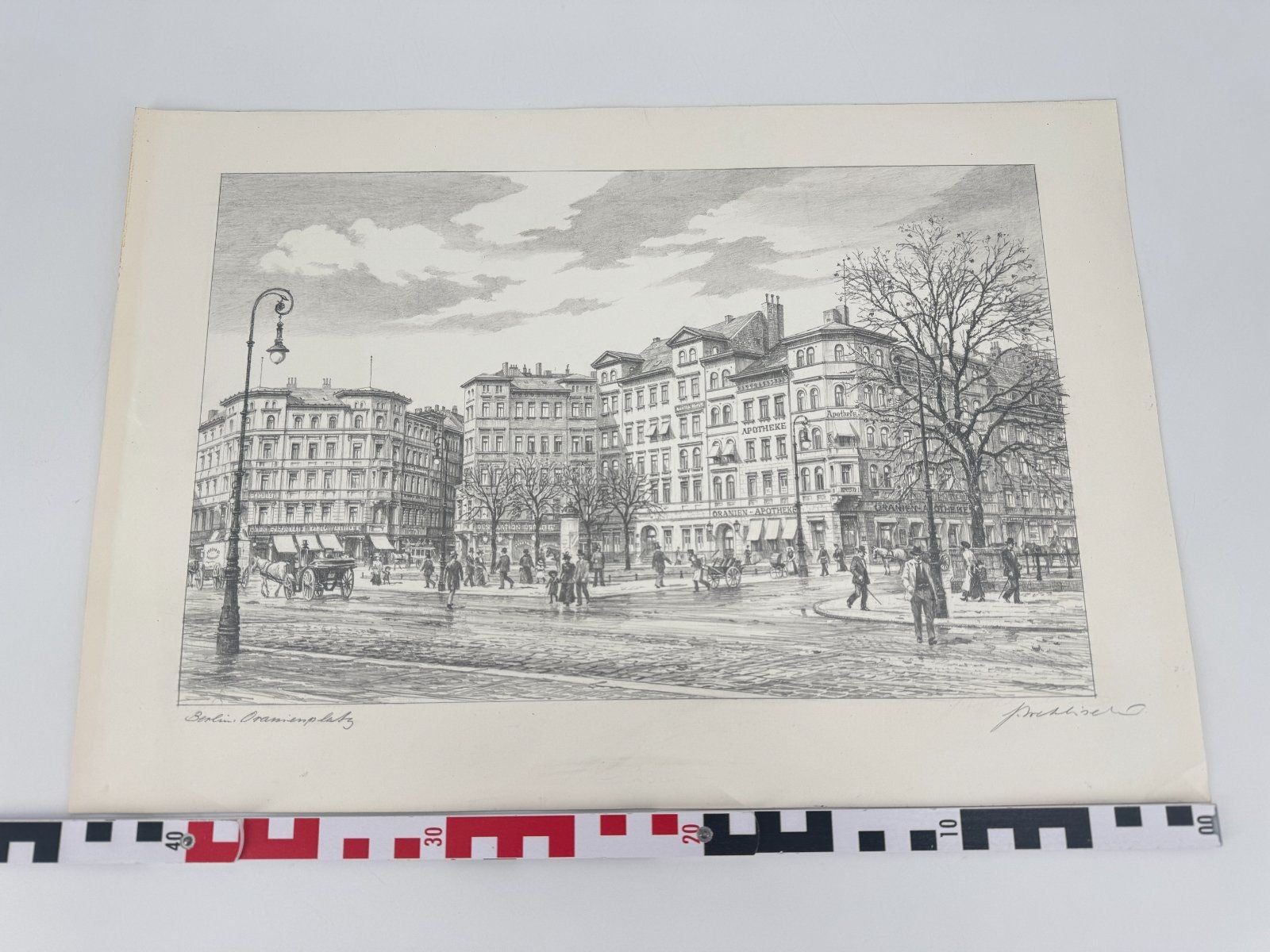 * HEINZ WEHLISCH ZEICHNUNG ORANIENPLATZ BERLIN UM 1912 ANSICHT