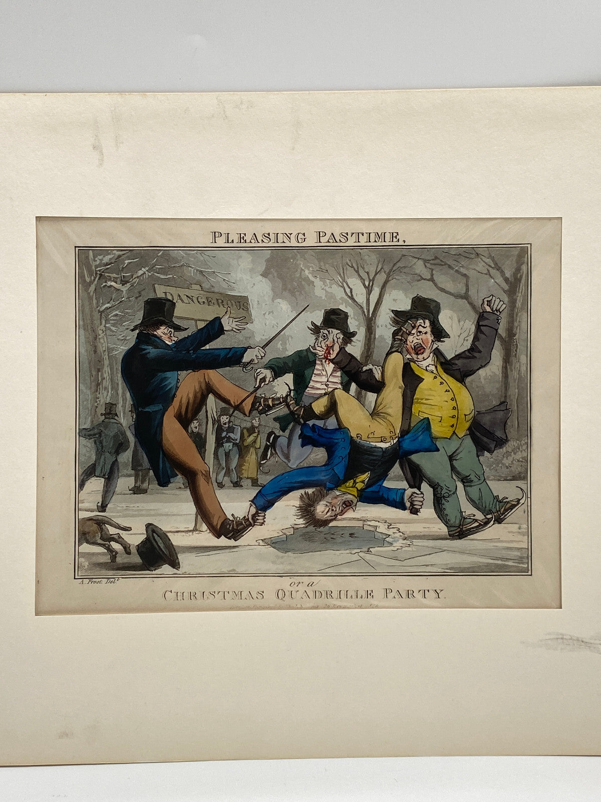 * RADIERUNG PLEASING PASTIME CHRISTMAS QUADRILLE PARTY EISLAUF 1822 LONDON EIS