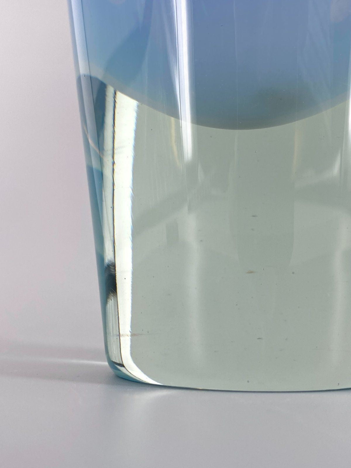 *GLASVASE MURANOGLAS VINTAGE LÄNGLICH 45CM AZURBLAU SPEKTAKULÄR