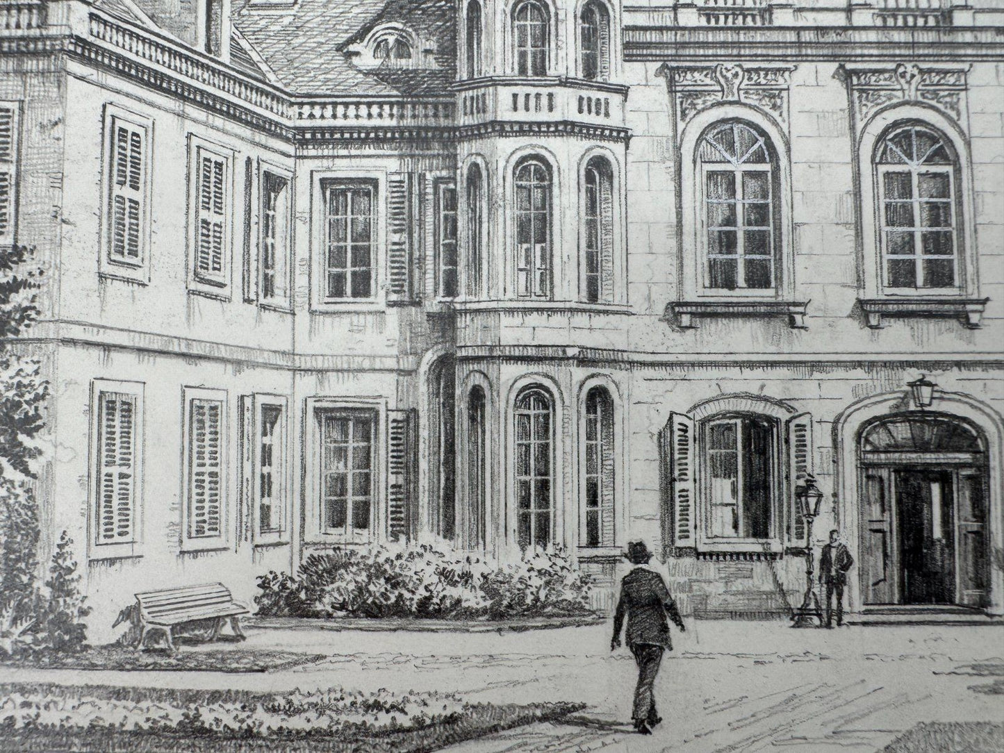 * HEINZ WEHLISCH ZEICHNUNG BAYREUTH SCHLOß FANTAISIE ANSICHT SIGNIERT