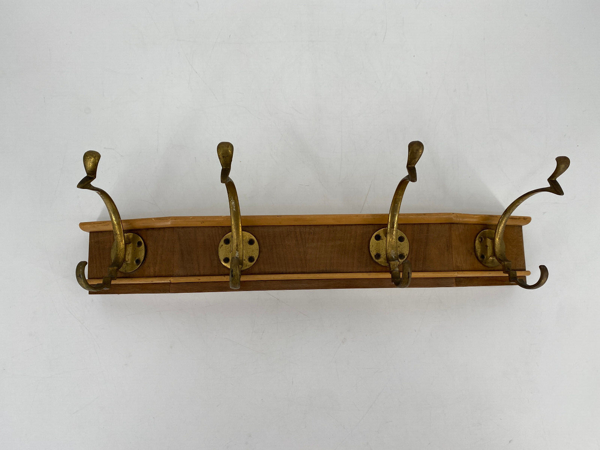* GARDEROBENLEISTE WANDREGAL 20er 30er ART DECO LANDHAUS MESSING HAKEN VERZIERT