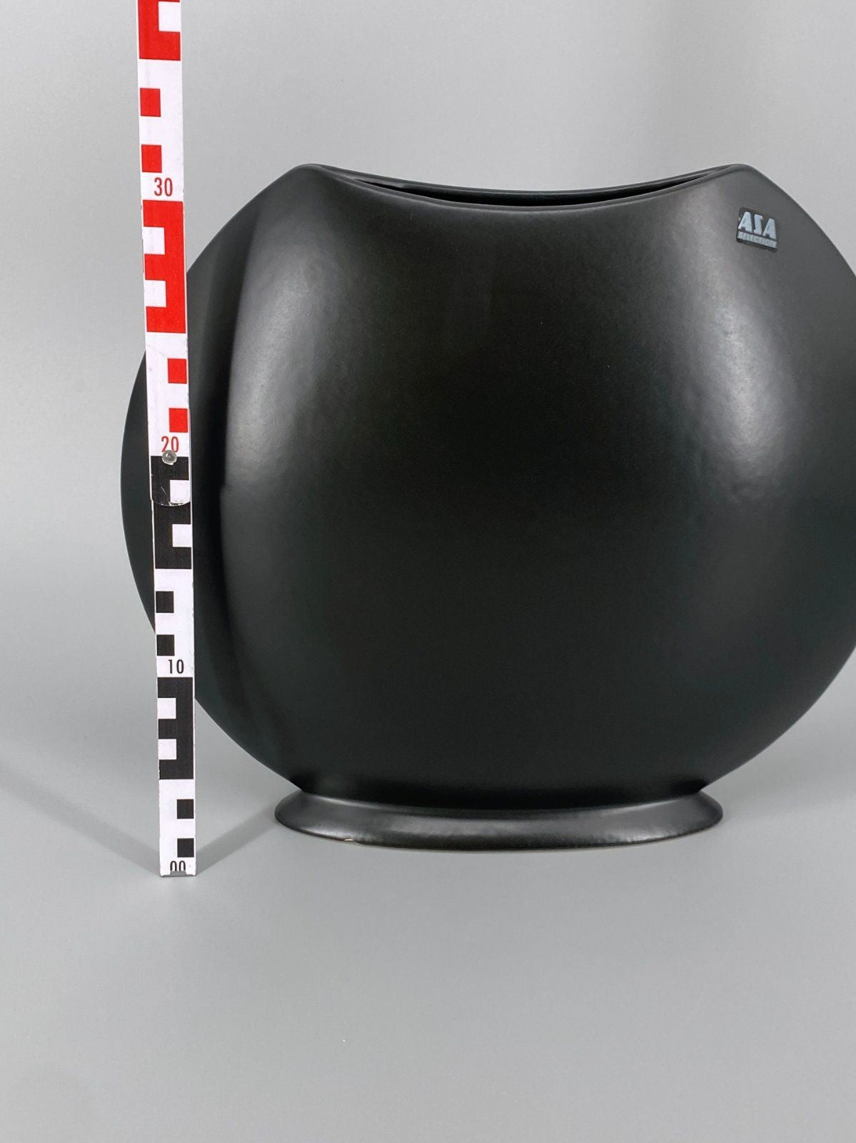 * VINTAGE BLUMENVASE ASA SELECTION 80er SCHWARZ 31cm POMO