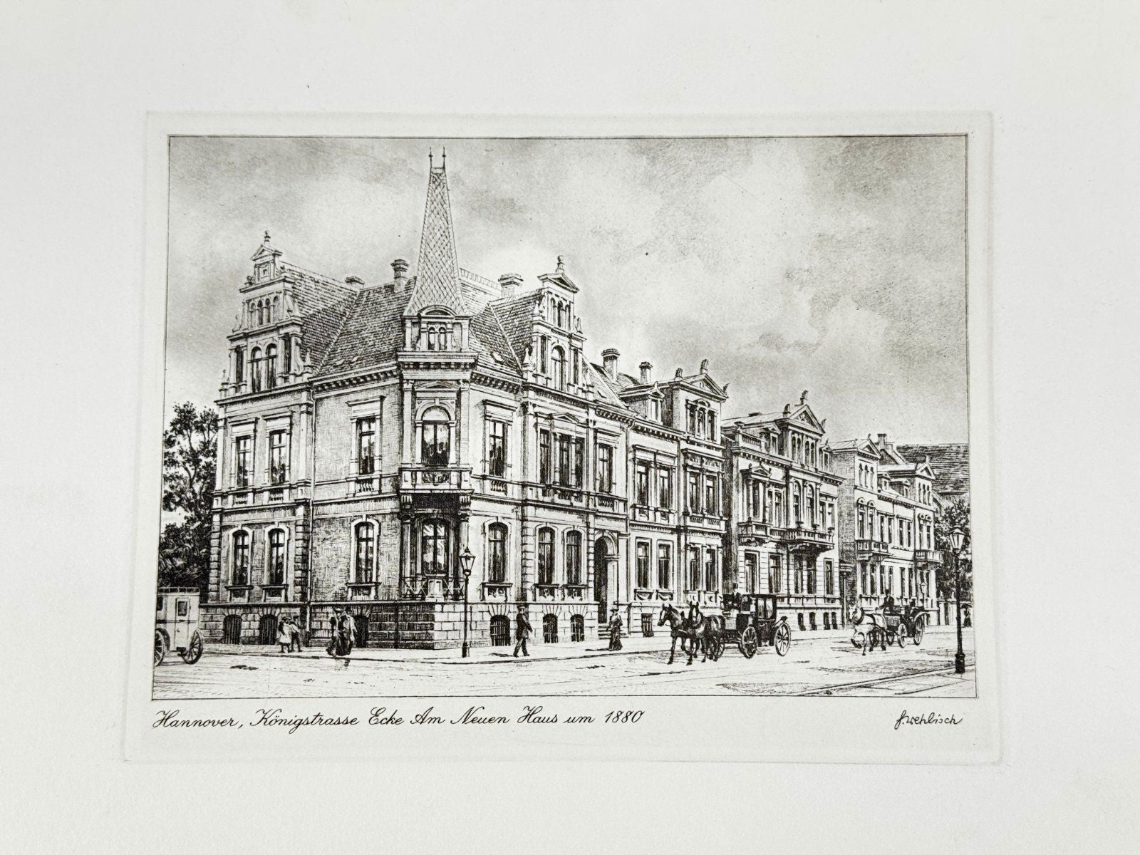* HEINZ WEHLISCH ORIGINAL RADIERUNG HANNOVER AM NEUEN HAUS 1880 ANSICHT