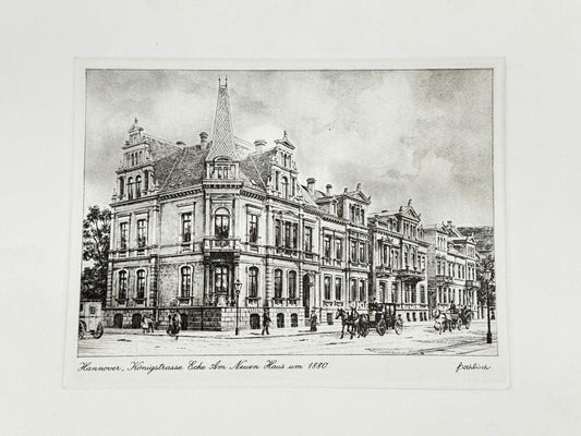 * HEINZ WEHLISCH ORIGINAL RADIERUNG HANNOVER AM NEUEN HAUS 1880 ANSICHT