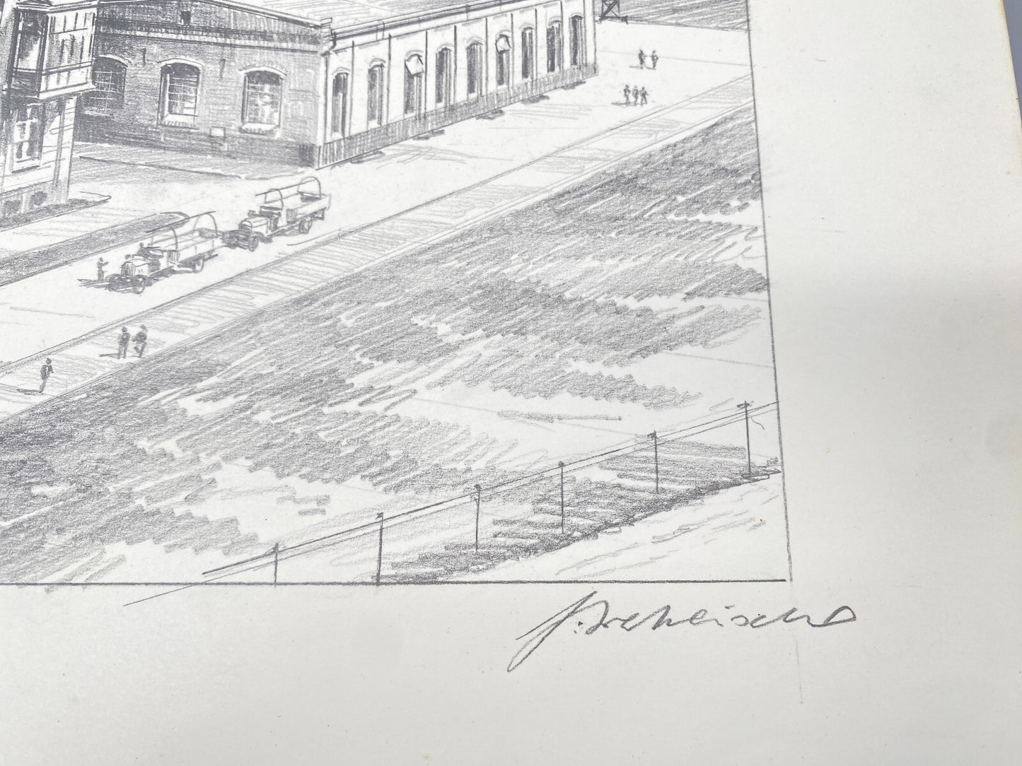 HEINZ WEHLISCH DAIMLER MOTORENWERK BERLIN MARIENFELDE 1907 ZEICHNUNG HANDSIGNIER