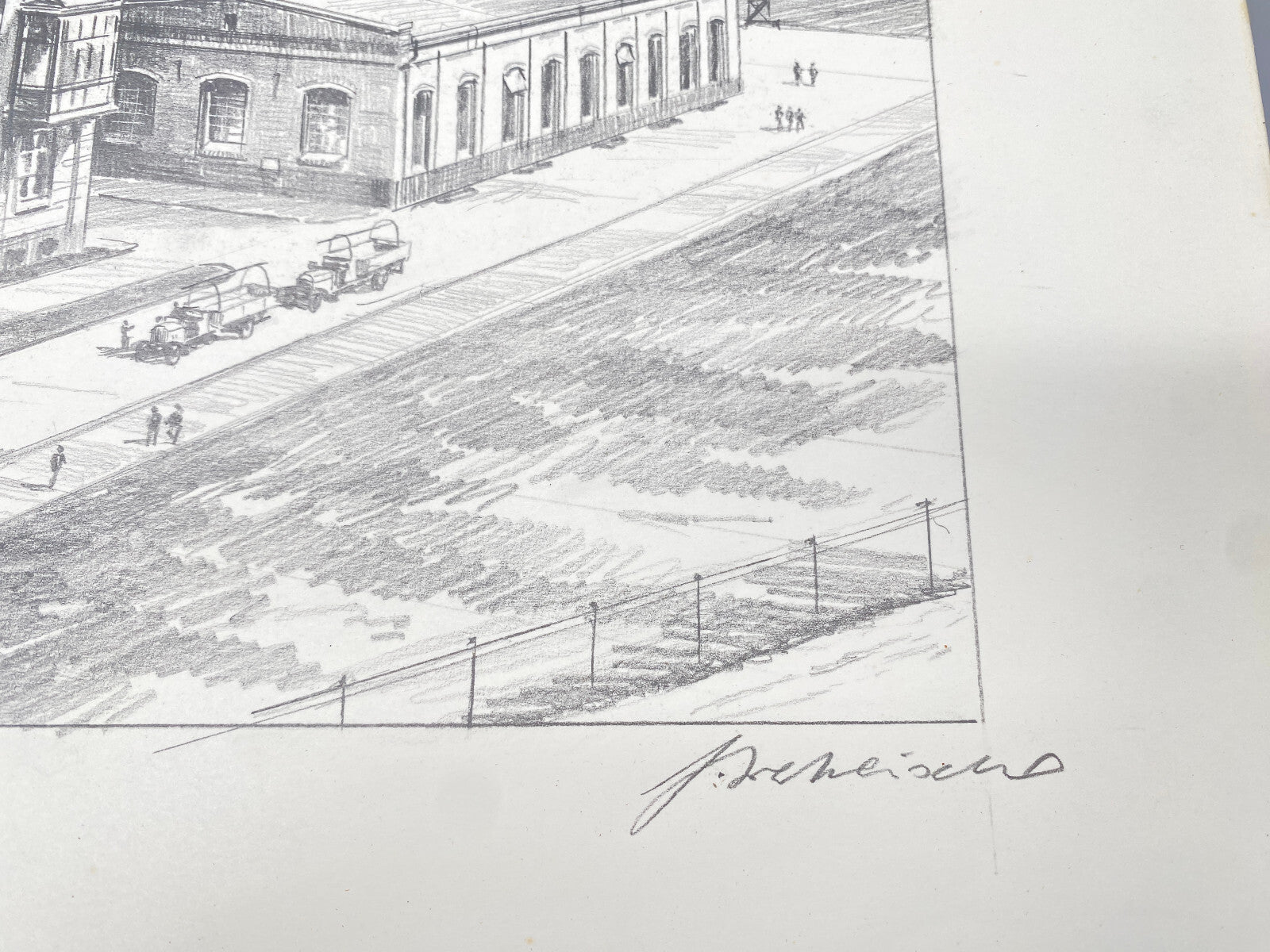 HEINZ WEHLISCH DAIMLER MOTORENWERK BERLIN MARIENFELDE 1907 ZEICHNUNG HANDSIGNIER