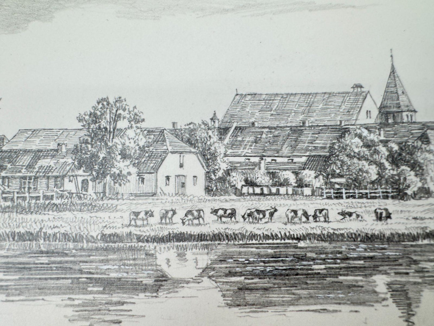 * HEINZ WEHLISCH ZEICHNUNG EBSTORF AHRENSBERG UM 1910 ANSICHT