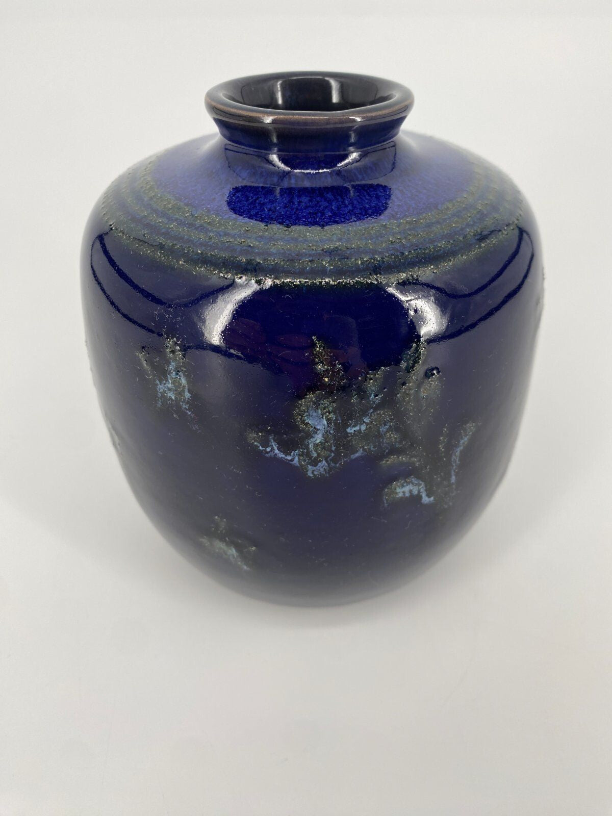 * VASE STUDIOKERAMIK STREHLA VINTAGE 1970ER MID CENTURY BLAU