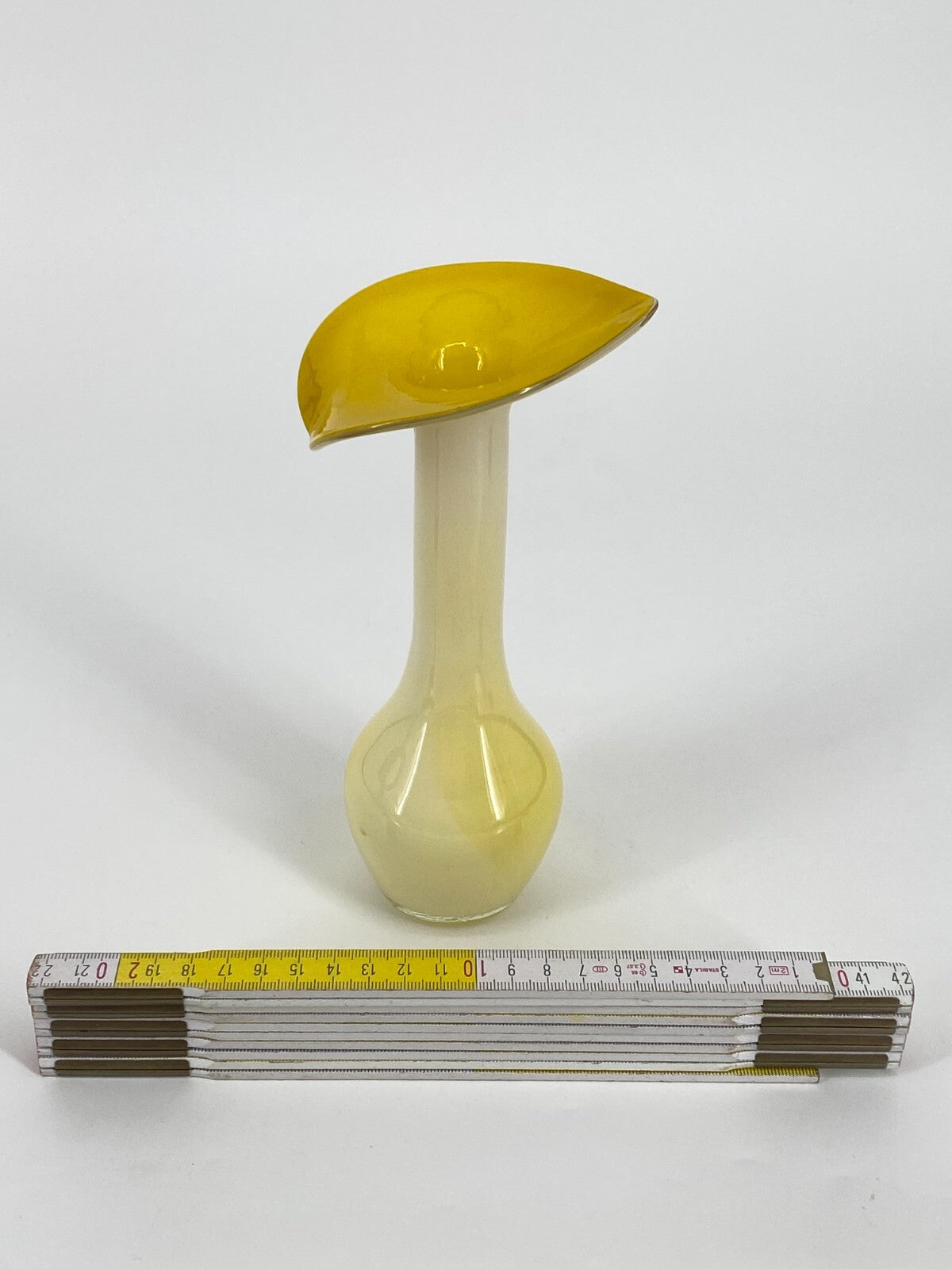 * VASE GLAS JACK IN THE PULPIT GELB 60ER MURANO LILY FLORAL