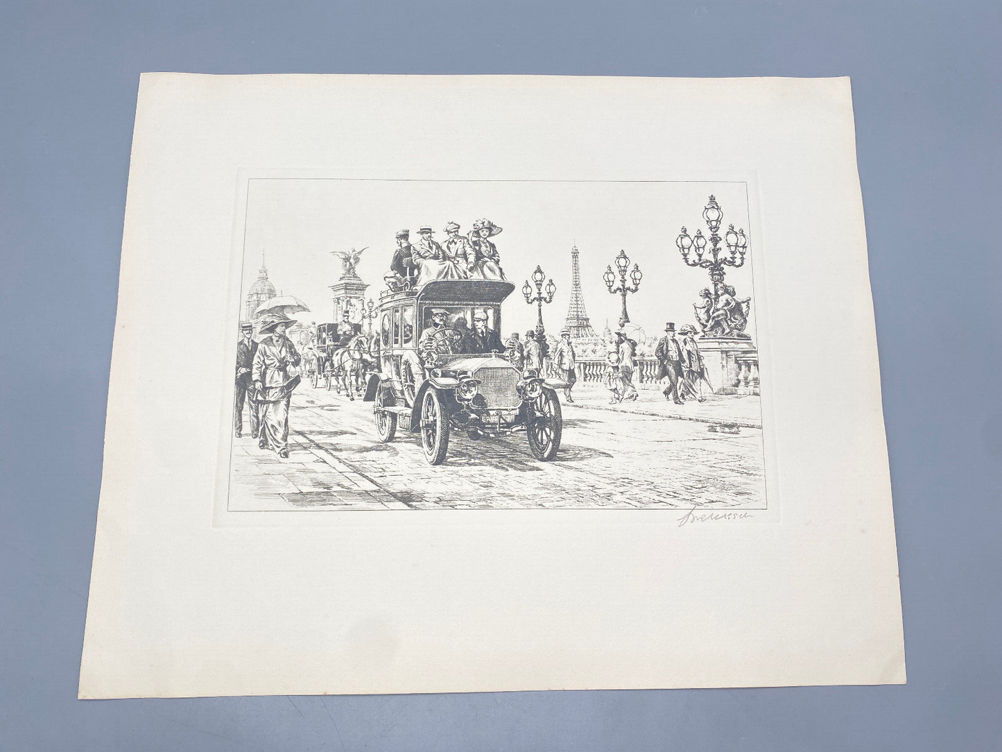HEINZ WEHLISCH KÜNSTLER 2X ZEICHNUNGEN 1X RADIERUNG RENAULT PARIS 1912 ORIGINAL