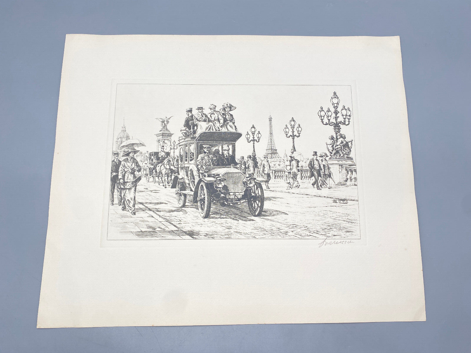 HEINZ WEHLISCH KÜNSTLER 2X ZEICHNUNGEN 1X RADIERUNG RENAULT PARIS 1912 ORIGINAL