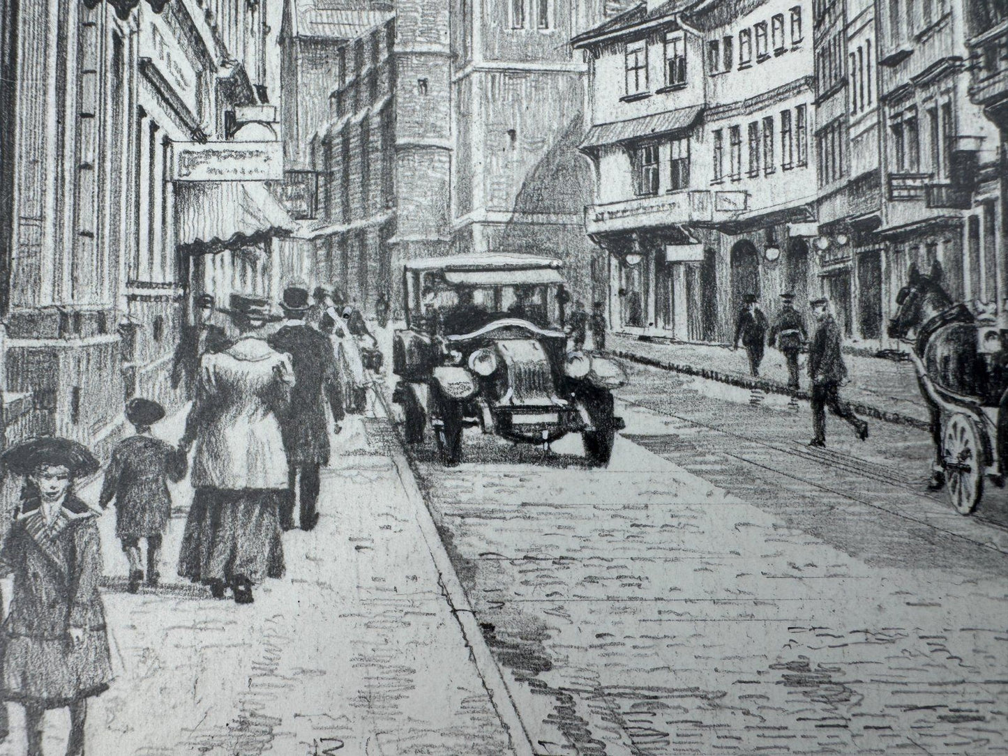 * HEINZ WEHLISCH ZEICHNUNG MEININGEN SCHLUNDGASSE 1910 ANSICHT SIGNIERT