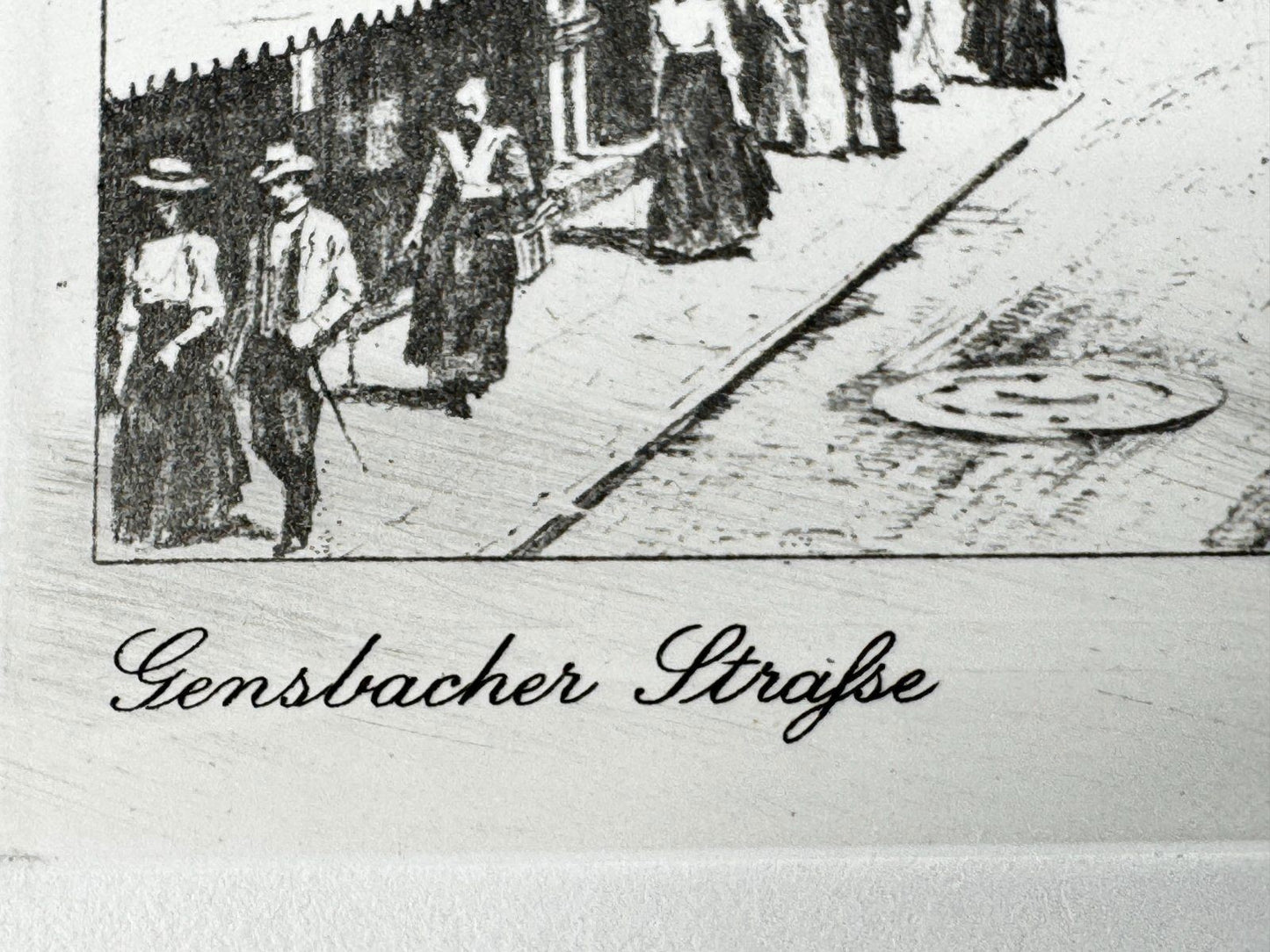 * HEINZ WEHLISCH RADIERUNG GENSBACHER STRAßE BADEN BADEN 1900 AN