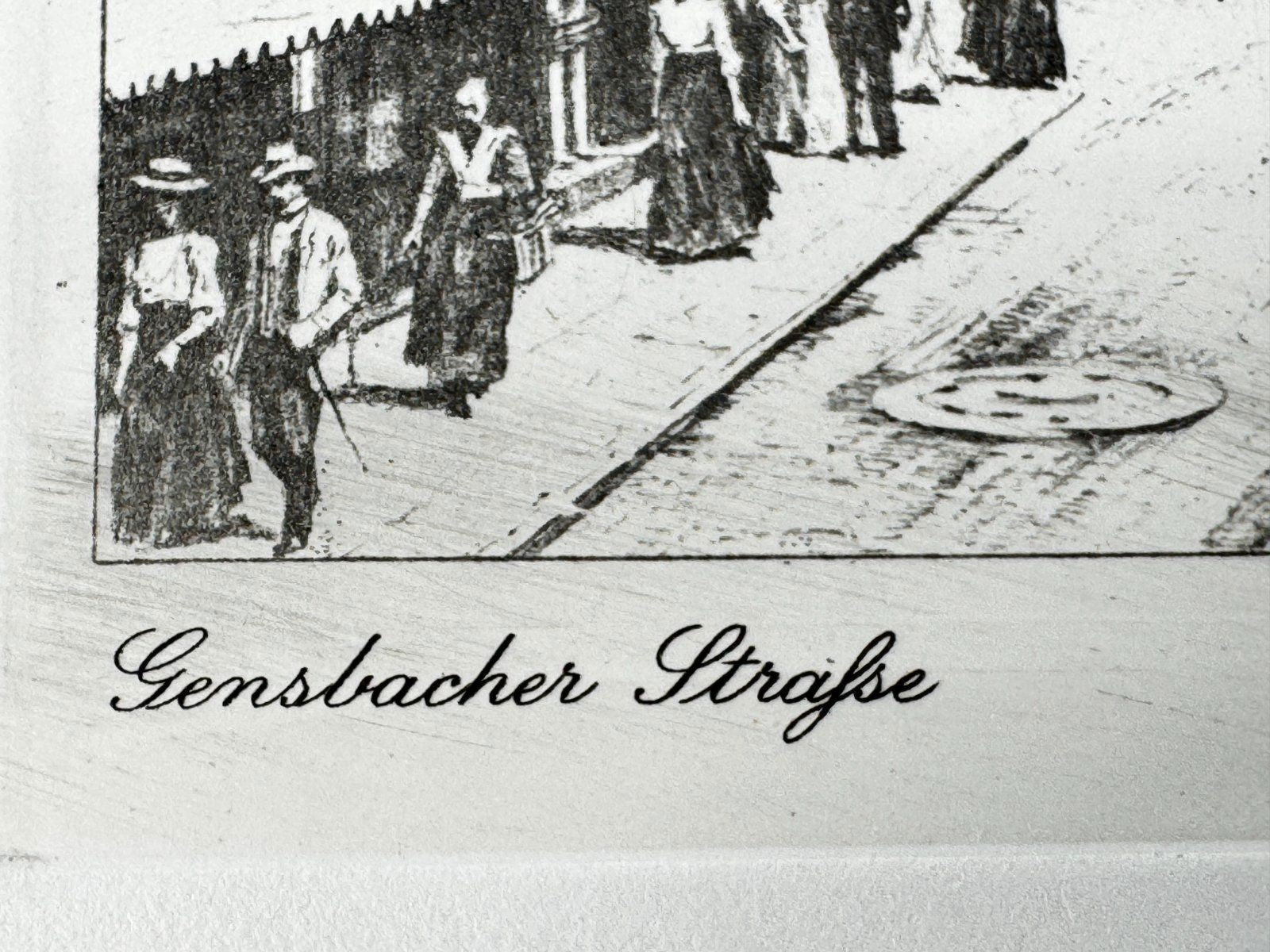 * HEINZ WEHLISCH RADIERUNG GENSBACHER STRAßE BADEN BADEN 1900 AN