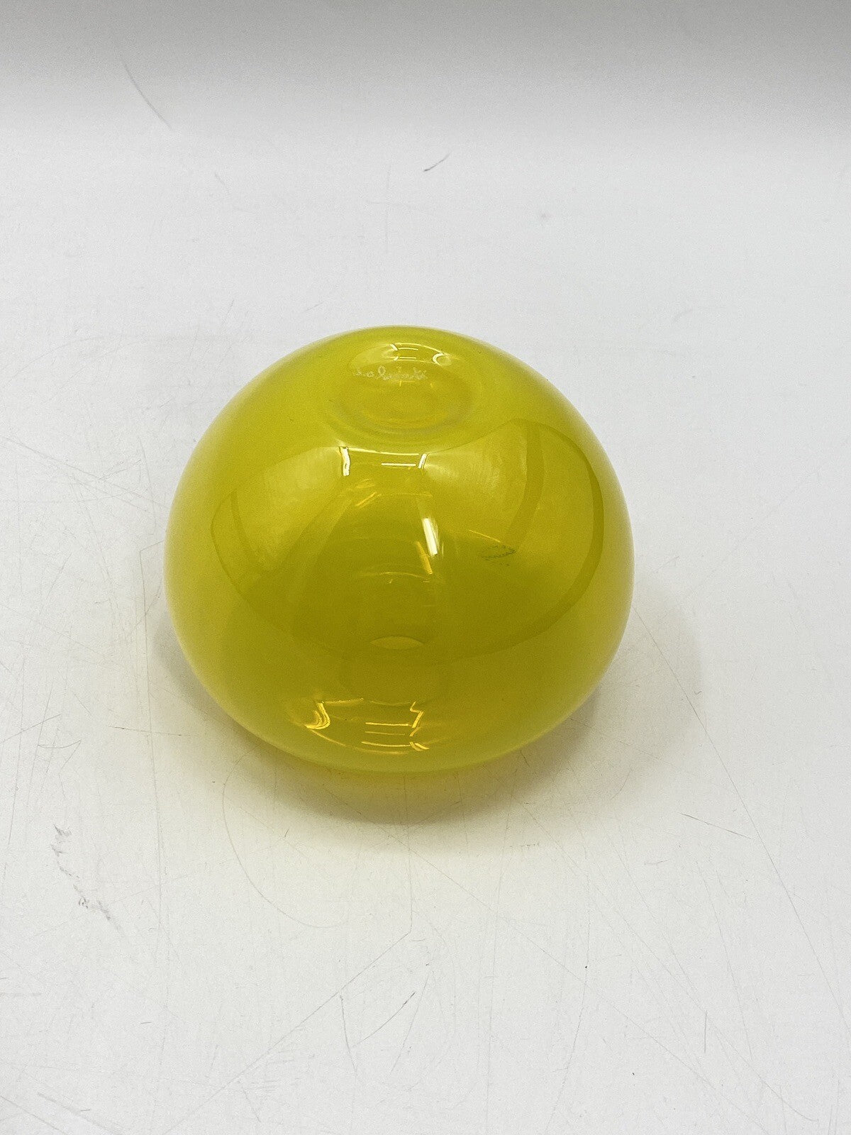 * VASE GLAS SALVIATI ITALY MURANOGLAS GELB ZITRONENGELB GLASS ART KUNST